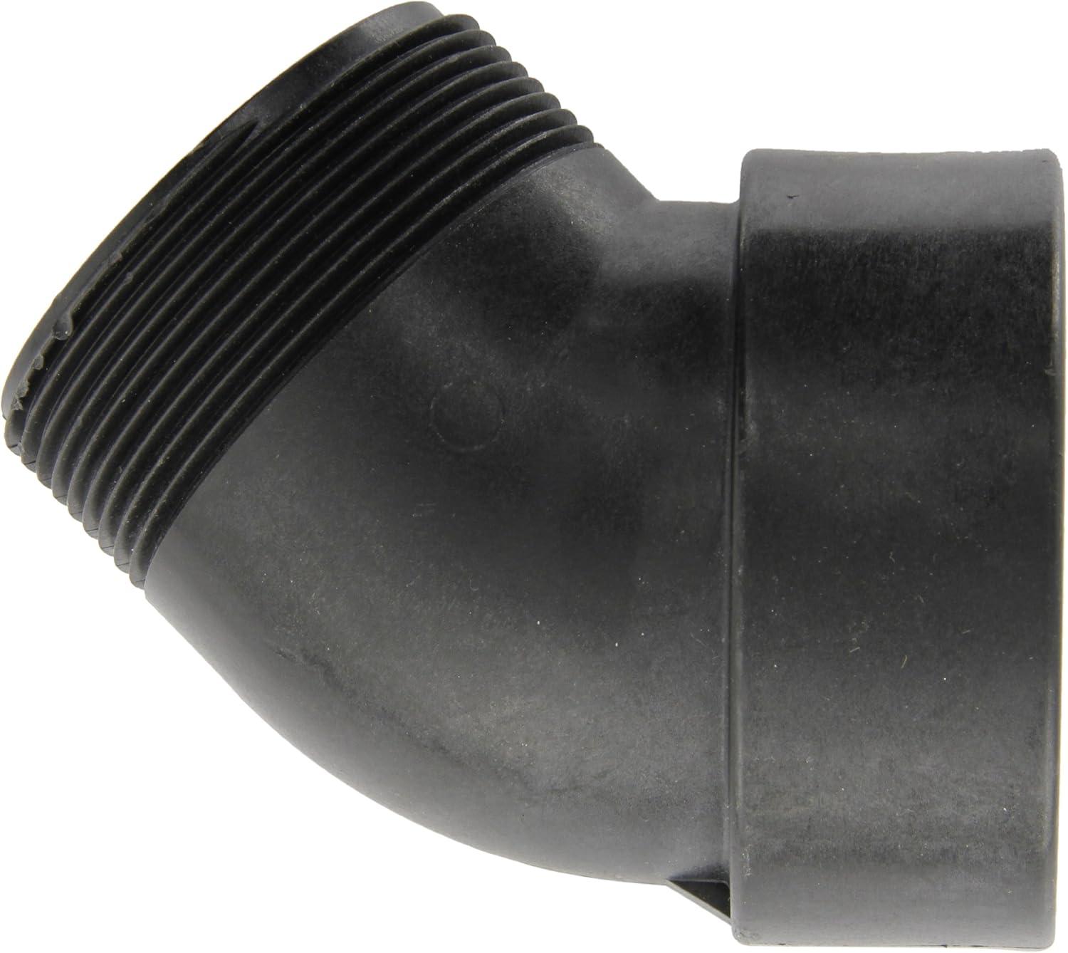 Black Polypropylene 45-Degree Street Elbow Pipe Fitting, 3" NPT