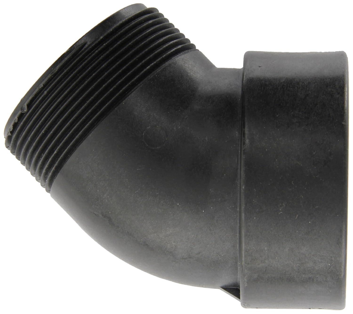 Black Polypropylene 45-Degree Street Elbow Pipe Fitting, 3" NPT