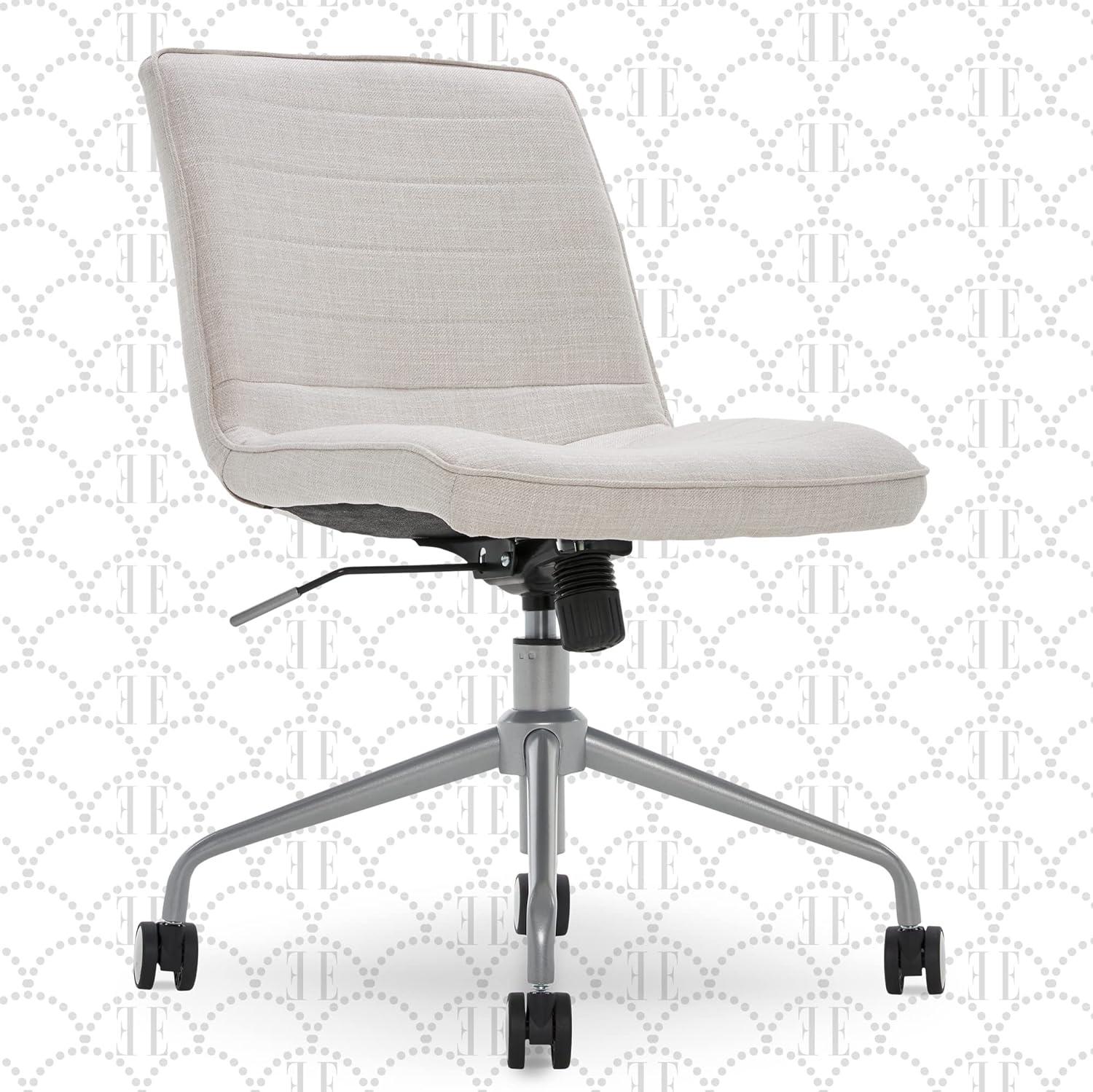 Adelaide Task Chair French Ivory - Adore Decor: Sturdy, Swivel, Adjustable Height, Metal Legs