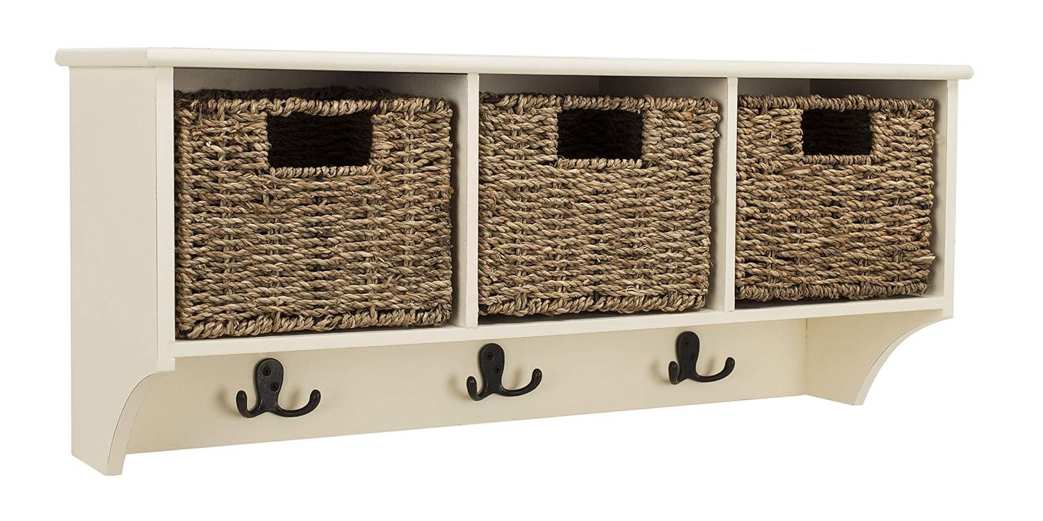 Finley Hanging 3 Basket Wall Rack - White - Safavieh