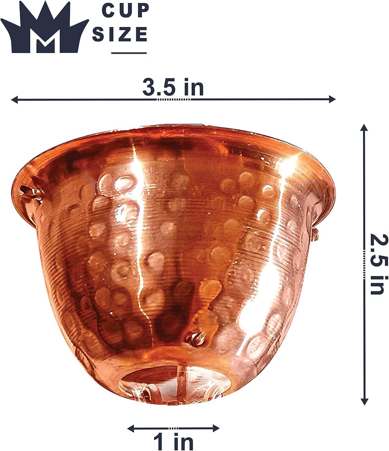 Monarch Rain Chains Pure Copper Hammered Cup Rain Chain Replacement Downspout for Gutters