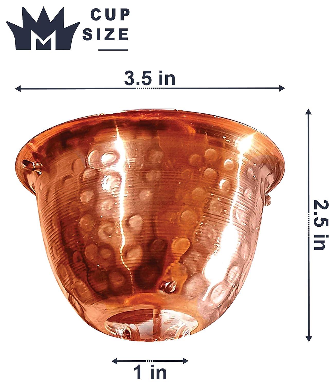 Monarch Rain Chains Pure Copper Hammered Cup Rain Chain Replacement Downspout for Gutters