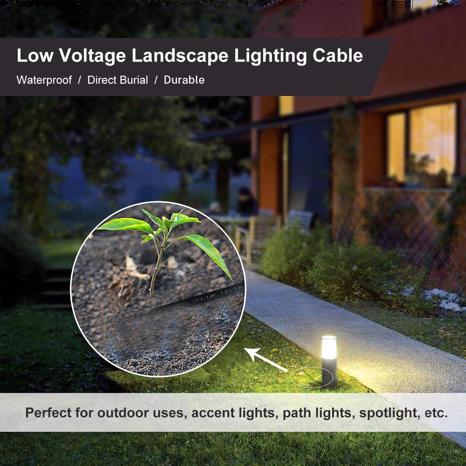 FIRMERST 16/2 Low Voltage Landscape Lighting Copper Wire 100 Feet UL Listed