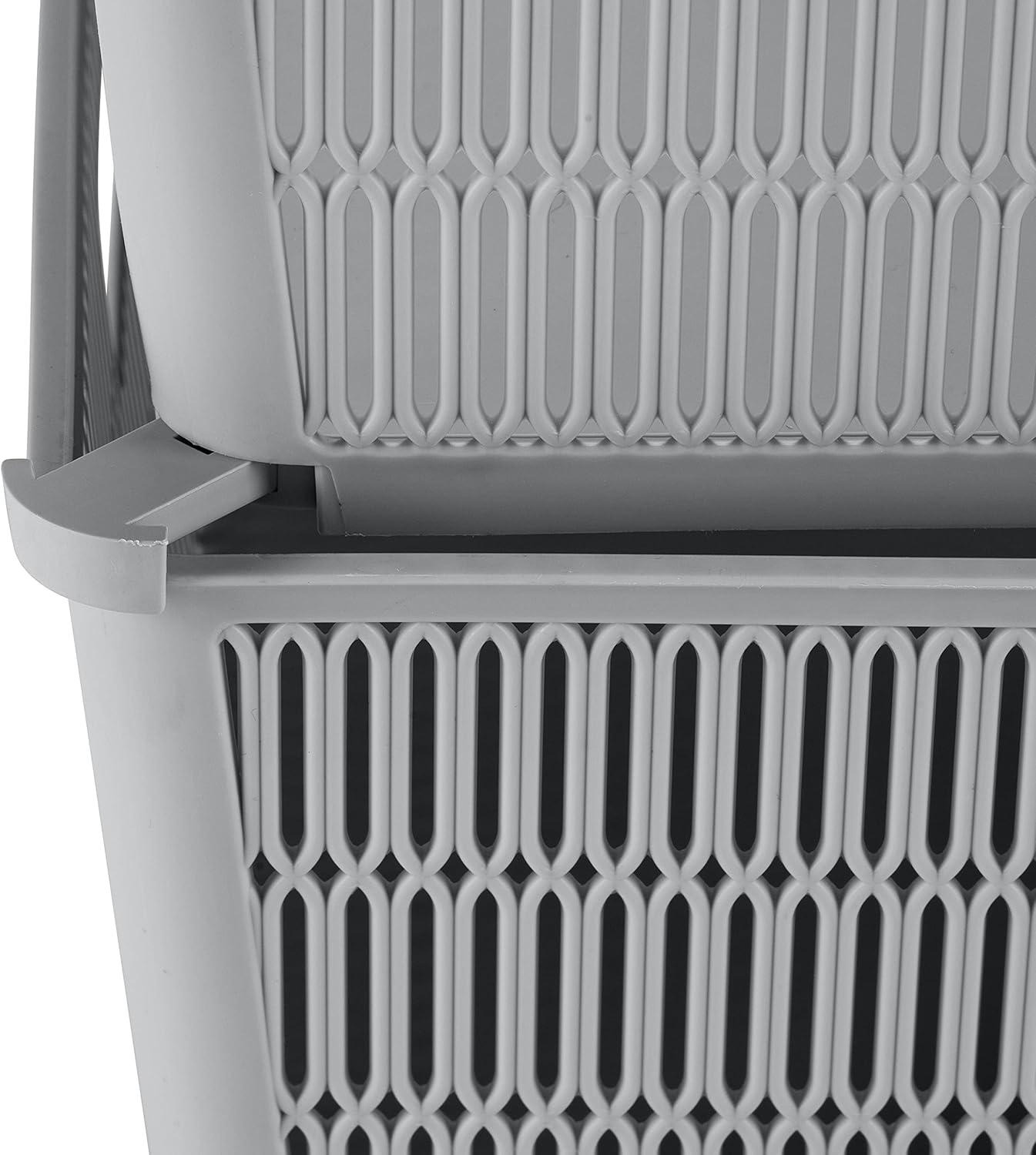 Simplify 2pk Slide and Stack Shelf Storage Tote Small Gray