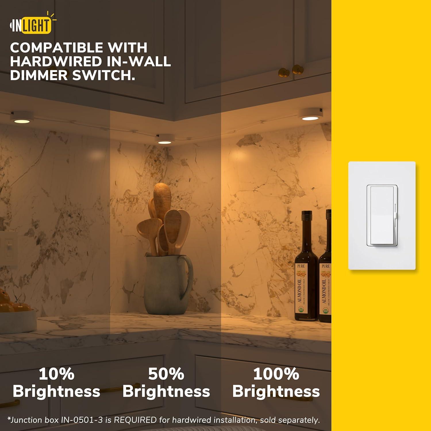 Inlight IN-0107-1 Inlight Swivel LED Puck Light with ETL List，Power Cord Not Included