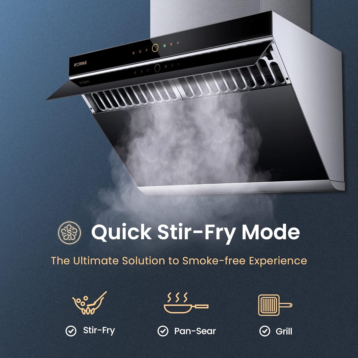 FOTILE Stainless Steel 1000 CFM Ducted (Vented) Wall Range Hood with Baffle Filter