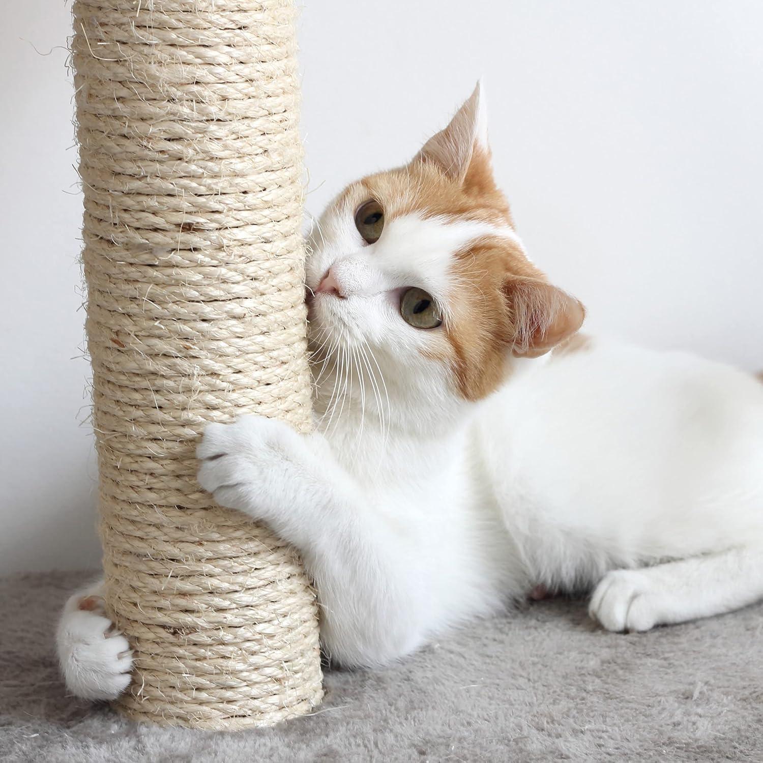 PetMaker 6 Foot Cat Tree with Scratch Posts in Ivory
