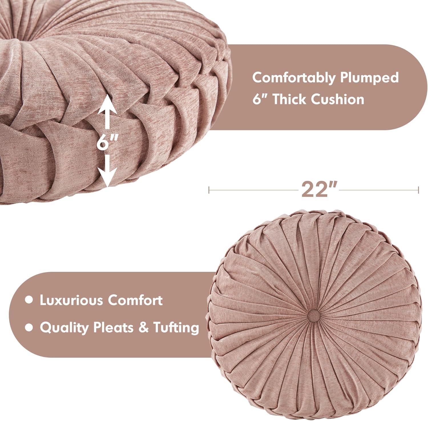 Intelligent Design Loretta Poly Chenille Round Floor Pillow Cushion