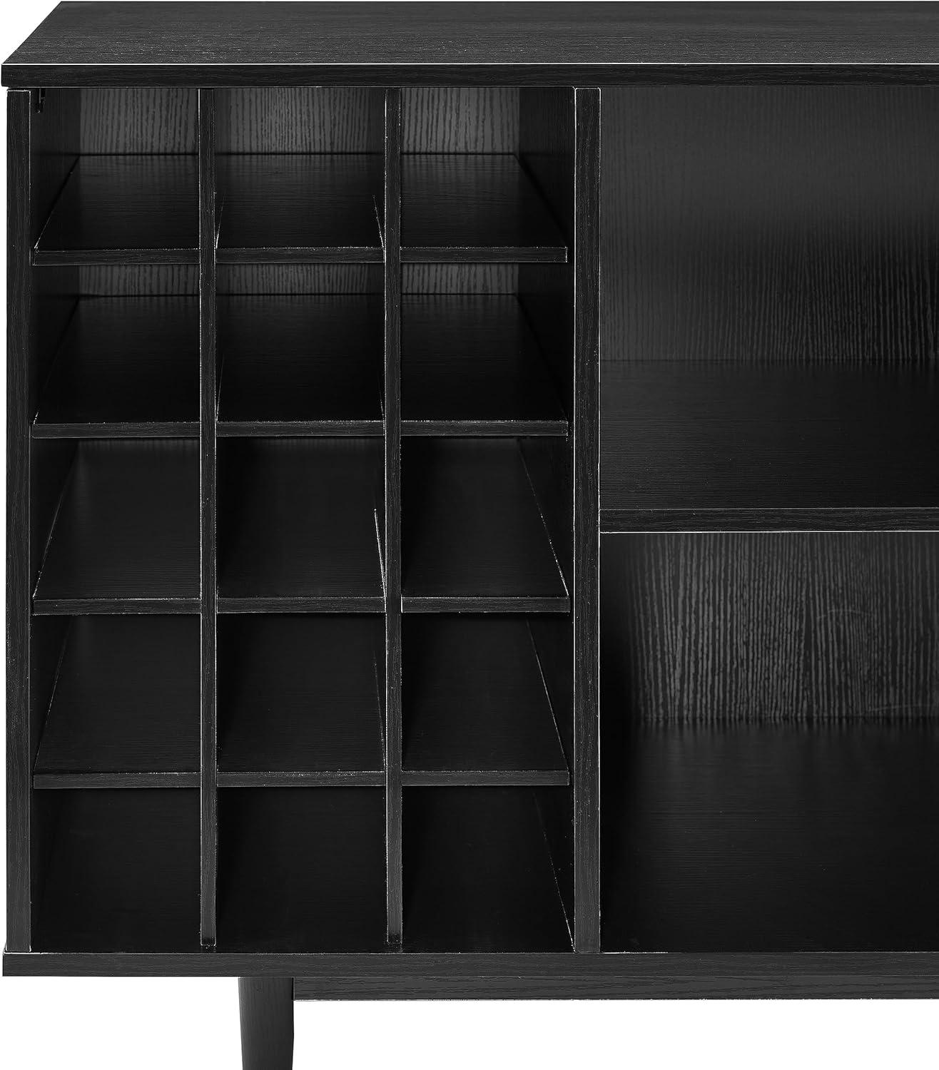 Liam Black Mid-Century Modern Wine Storage Sideboard