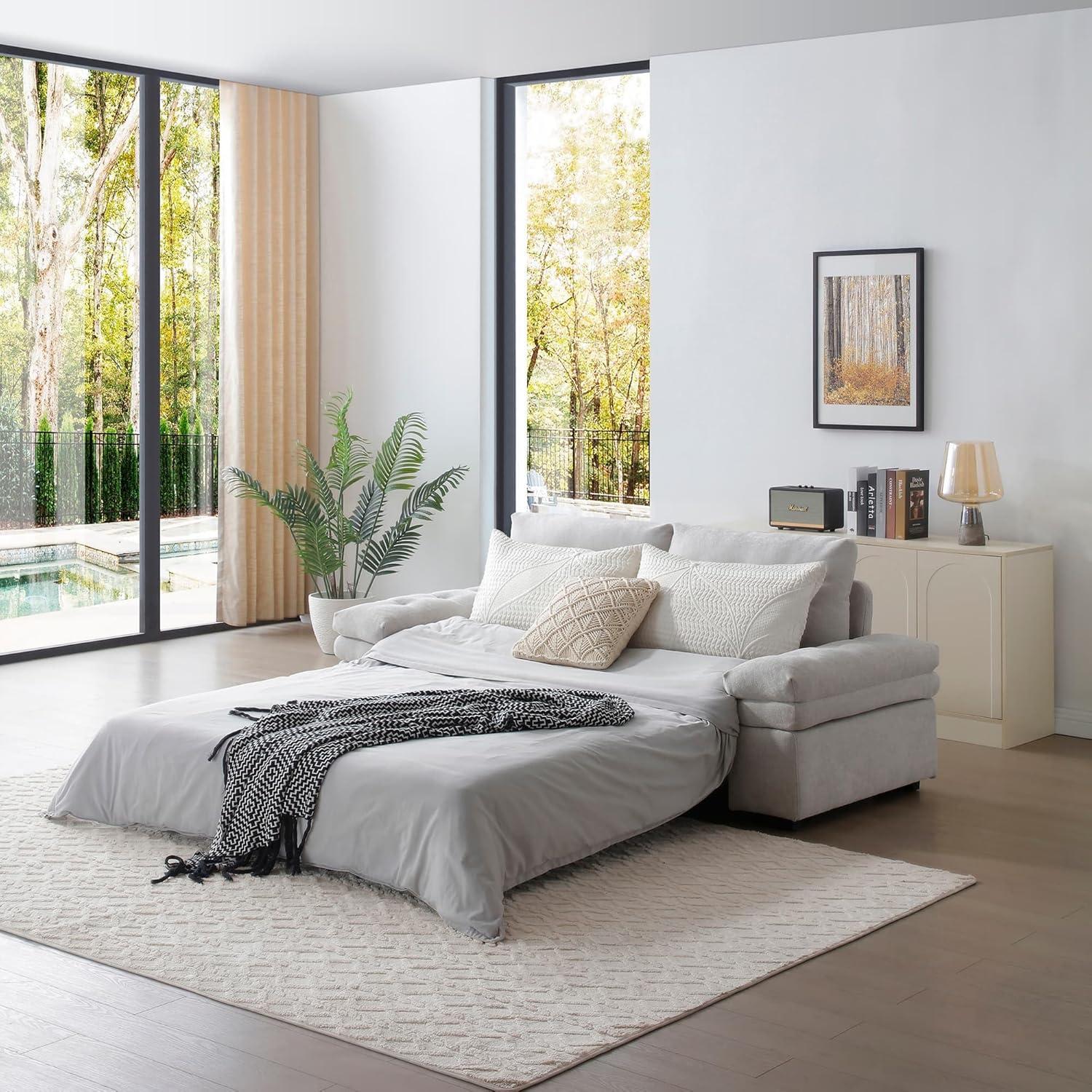 Latitude Run® Munos Full Size Convertible Sleeper Sofa, 77" Pull Out Sofa Bed