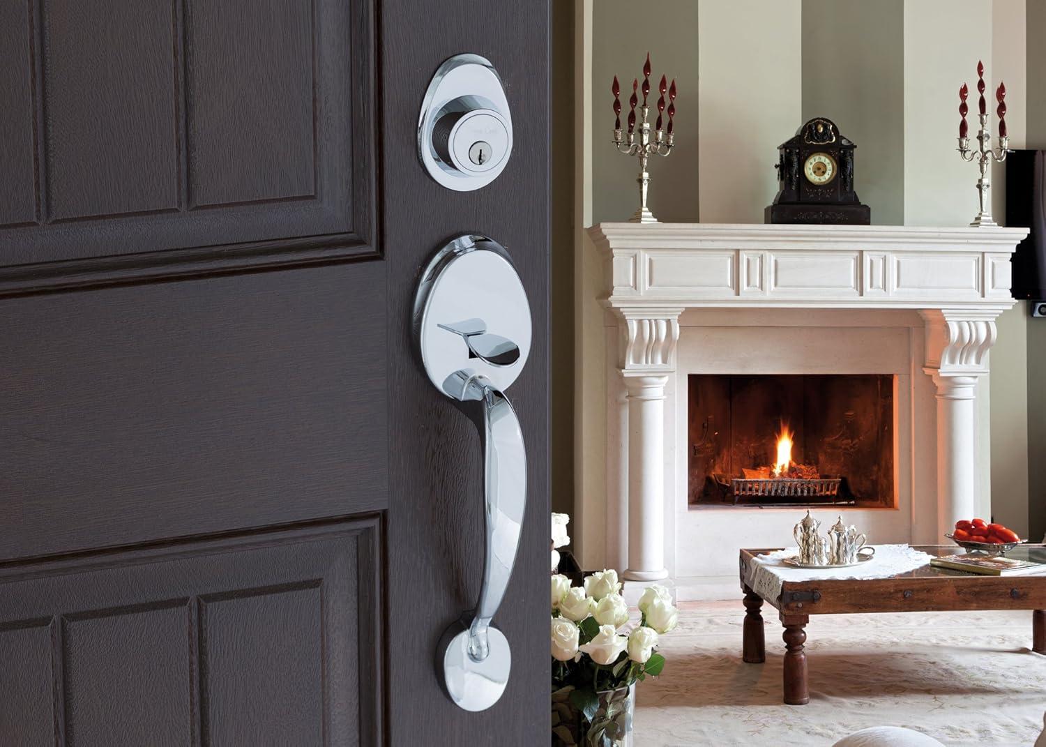 Copper Creek Handleset with Single Cylinder Deadbolt and Door Knob and Colonial Rosette