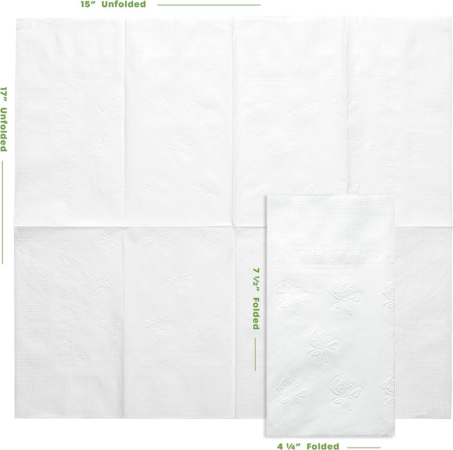 GUSTO 2-Ply Party Napkins Disposable Dinner Napkins Paper Towels, White 300-Pack