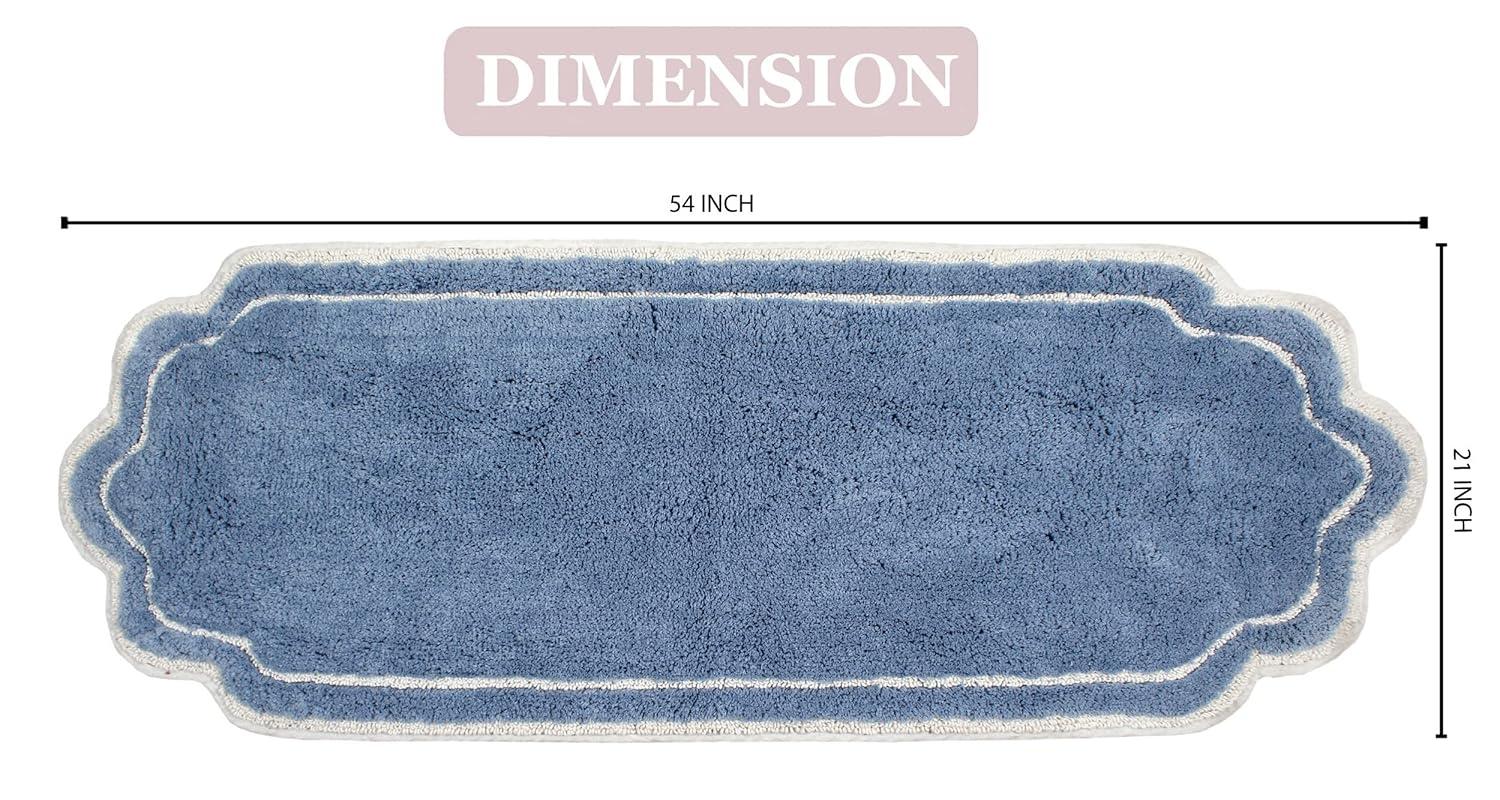 HOME WEAVERS Allure Collection 100% Cotton Non-Slip Bathroom Rug Set Machine Washable Bathroom Rug-17"x24", Bath Rug- 21"x34", Brown Color 2 Piece Bath Carpet set