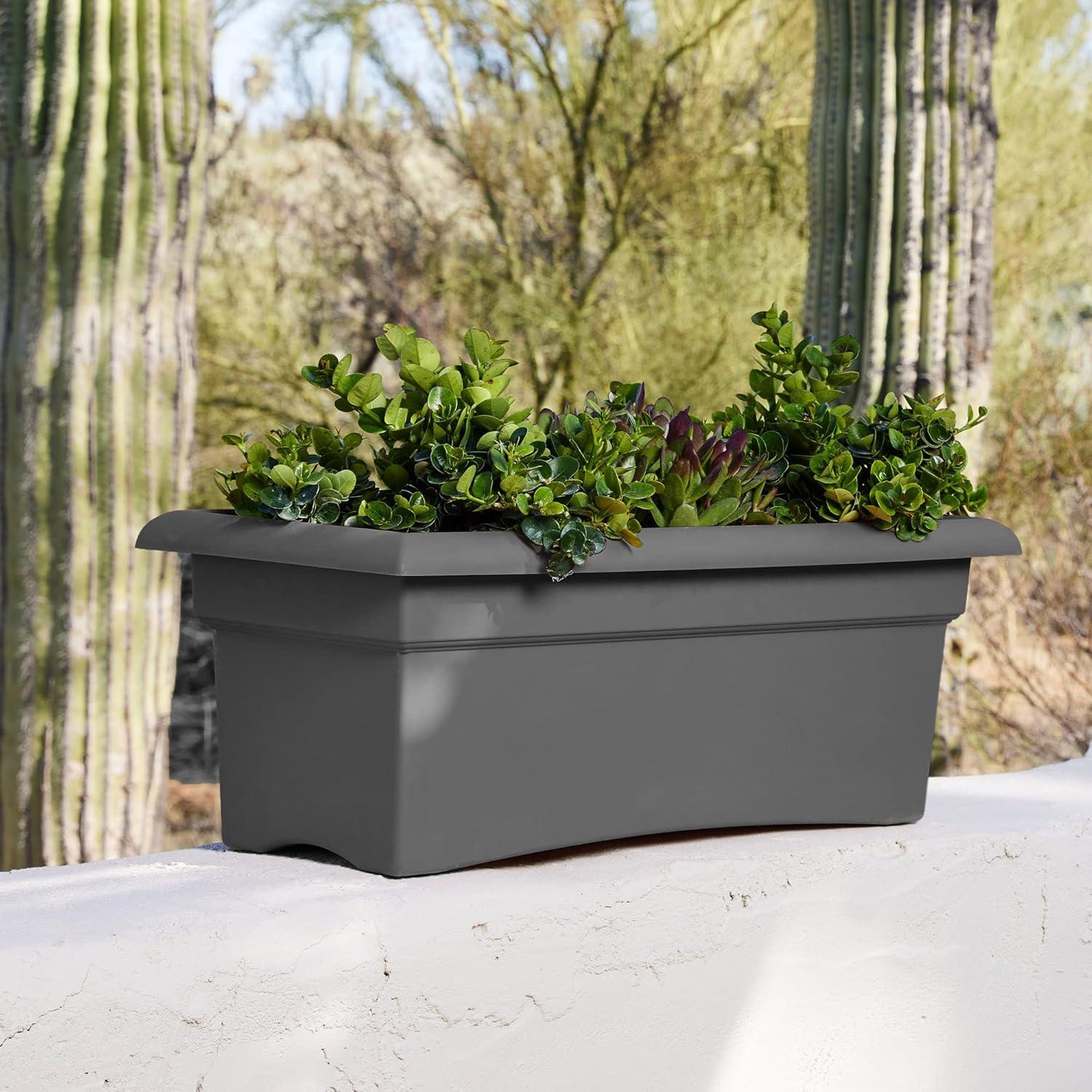 Bloem 26"x11" Veranda Rectangular Window Deck Box Planter Charcoal