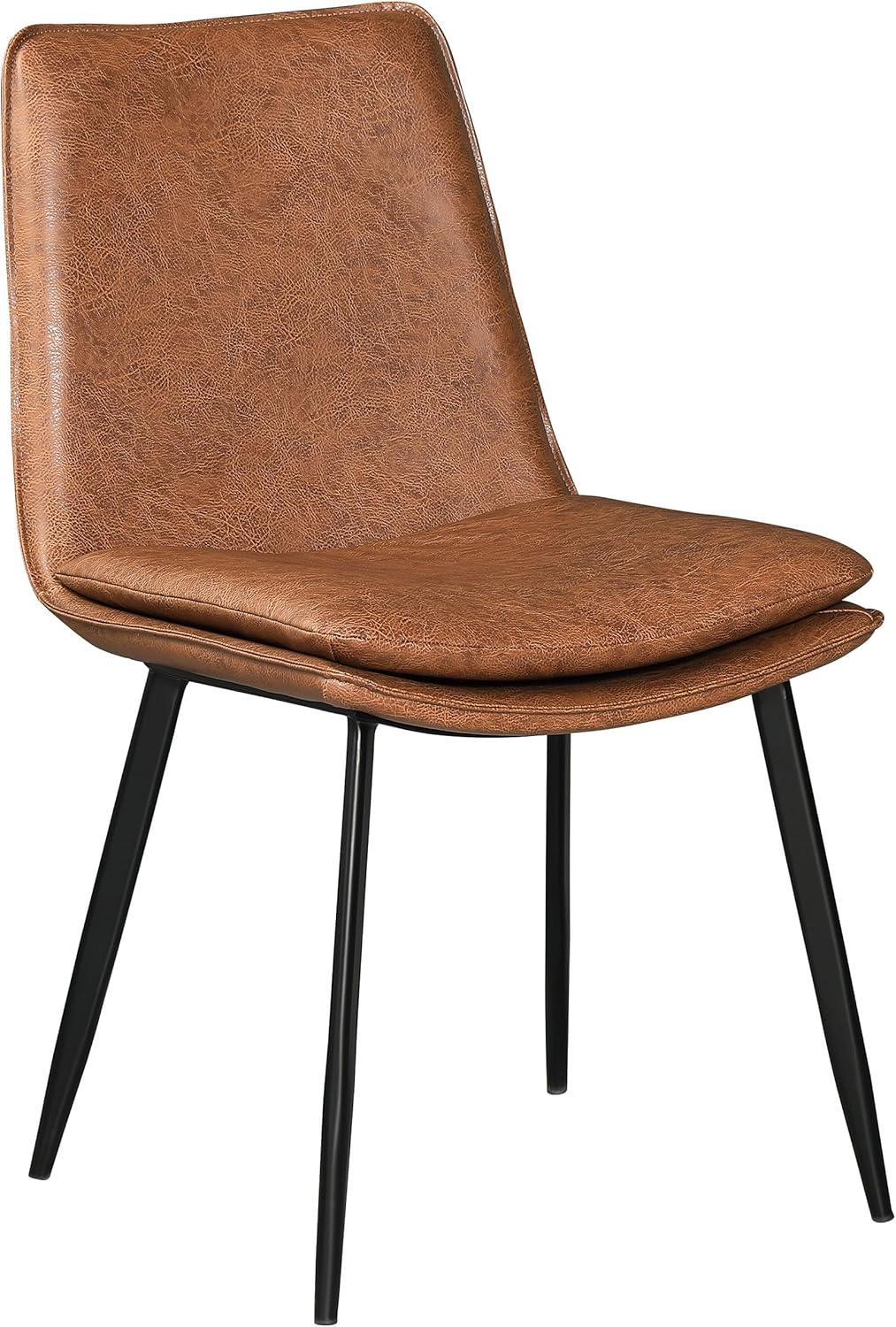 Coaster Ortega Faux Leather Padded Seat Dining Side Chair Coffee