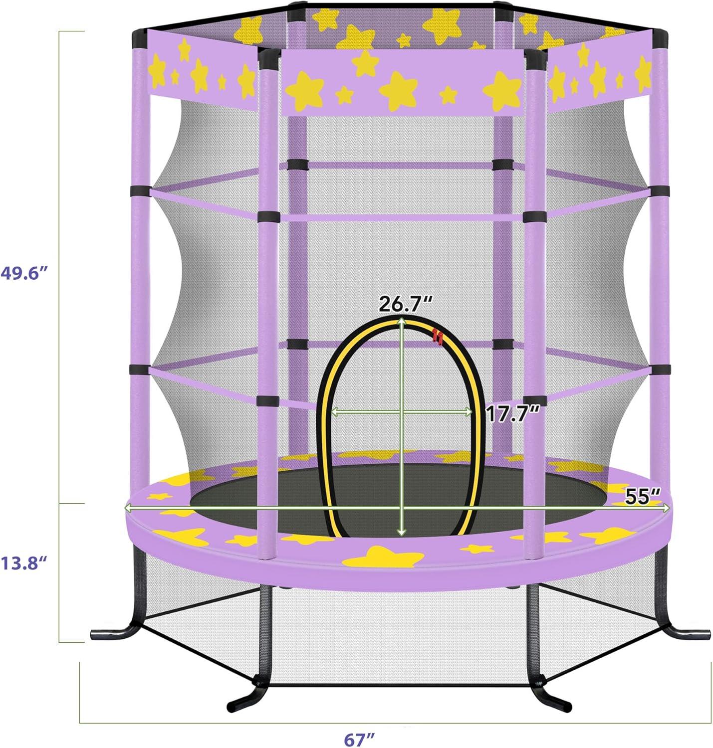 wendeway 55 Inch Kids Trampoline With Safety Enclosure Net | Wayfair