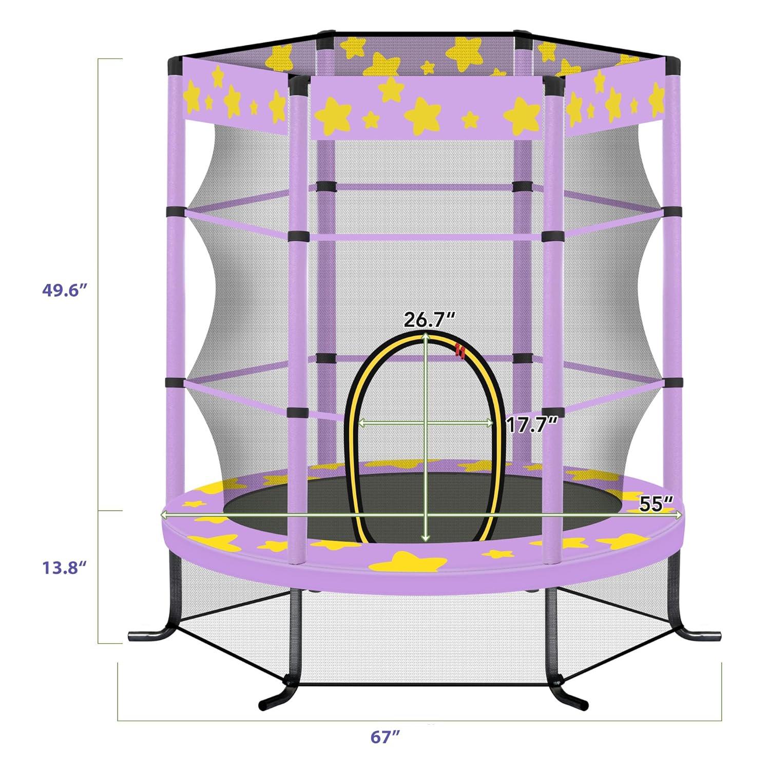 wendeway 55 Inch Kids Trampoline With Safety Enclosure Net | Wayfair