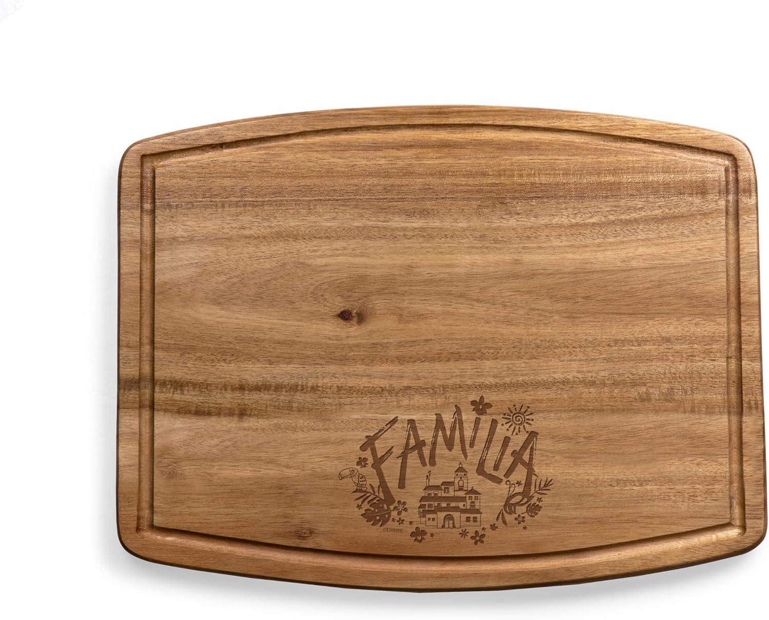 Encanto Familia Rectangular Acacia Wood Cutting Board with Juice Groove