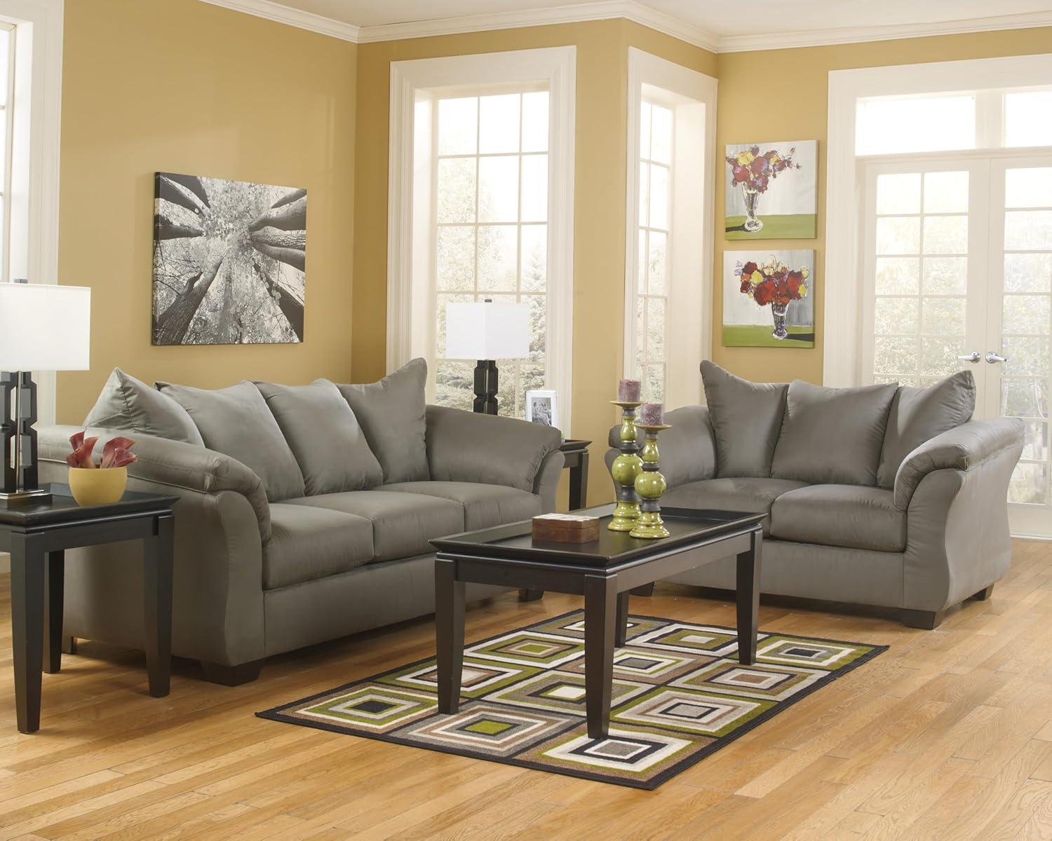 Signature Design by Ashley Darcy Fabric Loveseat in Cobblestone