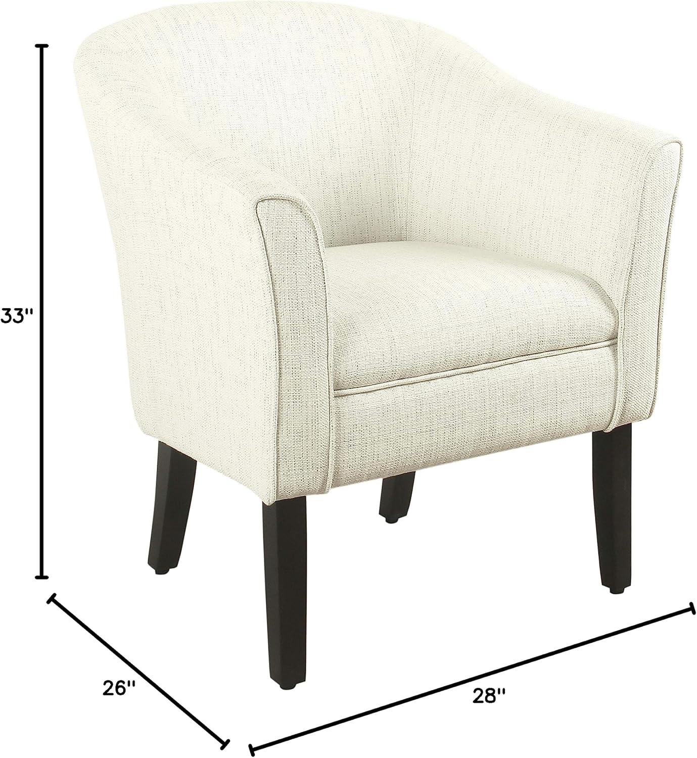 Modern White and Black Barrel Accent Chair