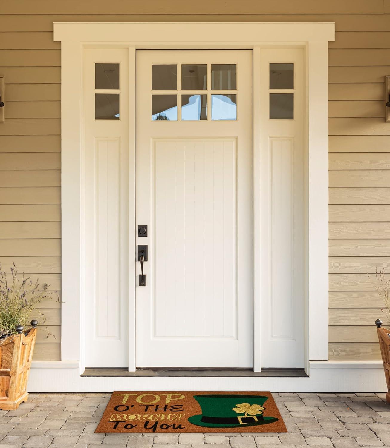 Design Imports  Top O' The Mornin' To You! Glitter Doormat