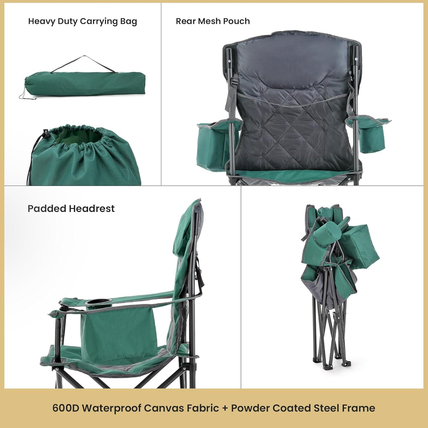 Folding Camping Chair with Cushions