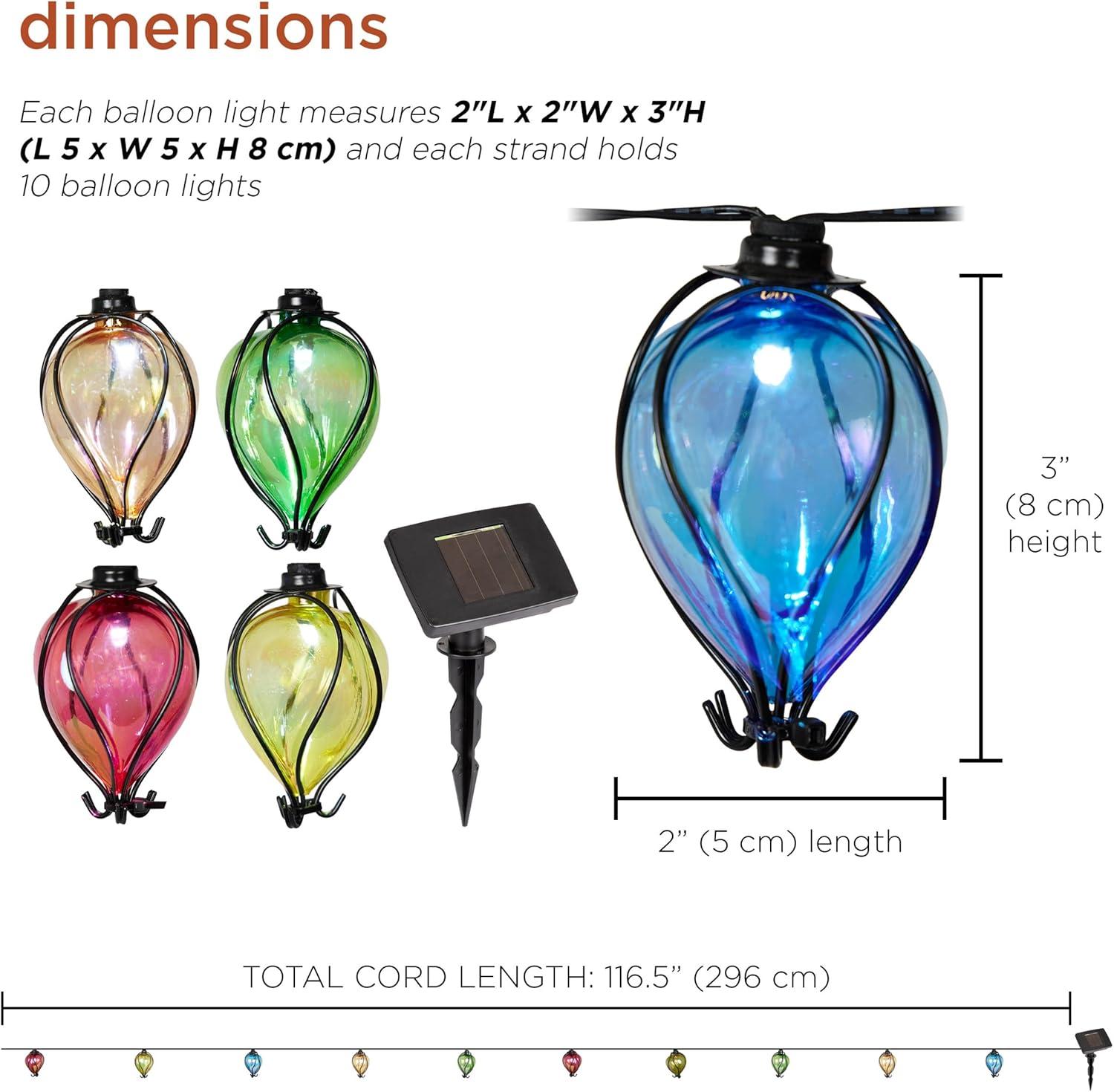 Alpine Corporation 10ct LED Solar Colorful Air Balloons: Polystyrene, Weather-Resistant, Garden Decor