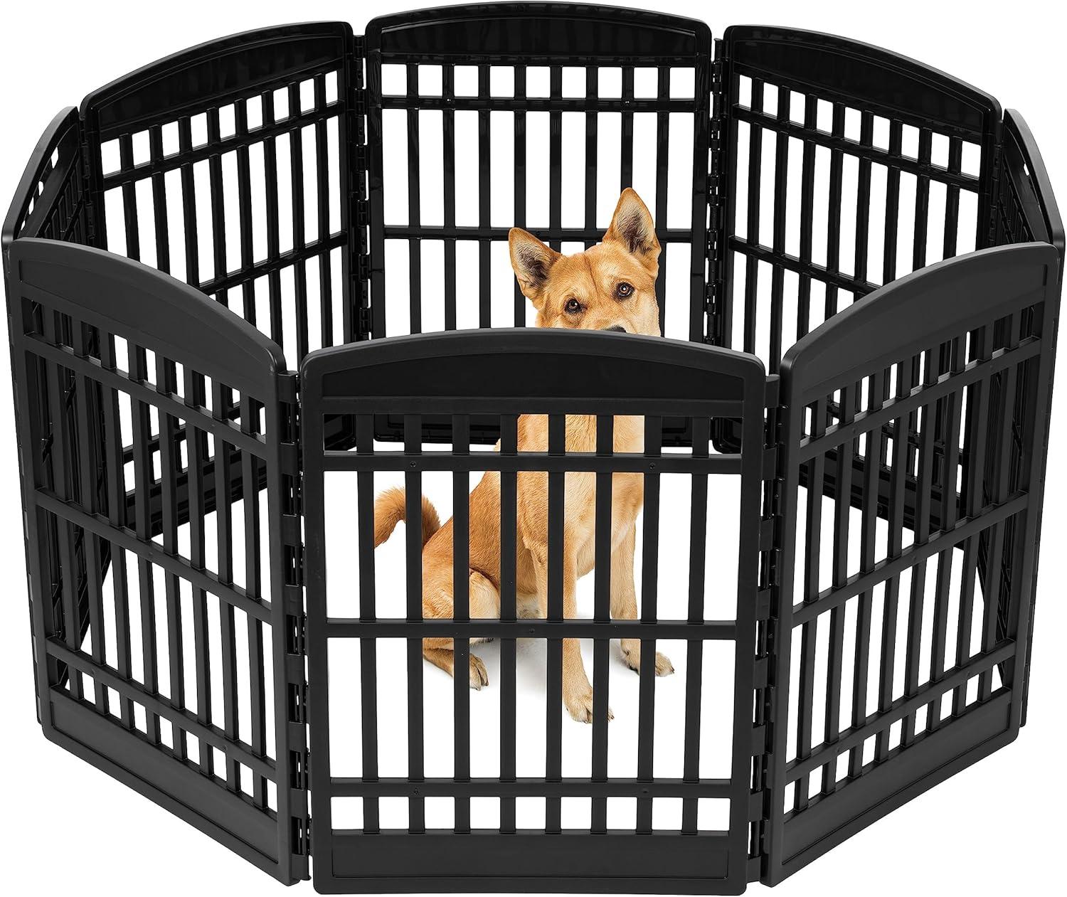 IRIS 4-8Panel 24/34"H Plastic Pet Playpen without Door