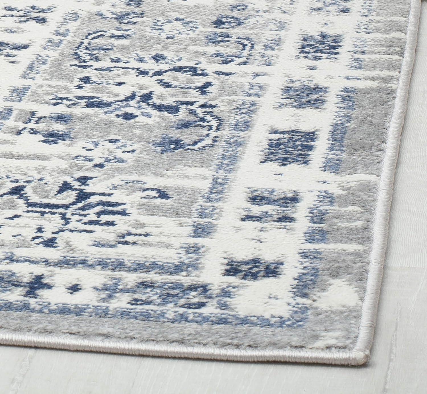 Rugs America Gallagher GL55F Inky Sundara Vintage Transitional Blue Area Rug for Dining Room Rug Neutral Rug Living Room Rug Kitchen, 5'3"x7'