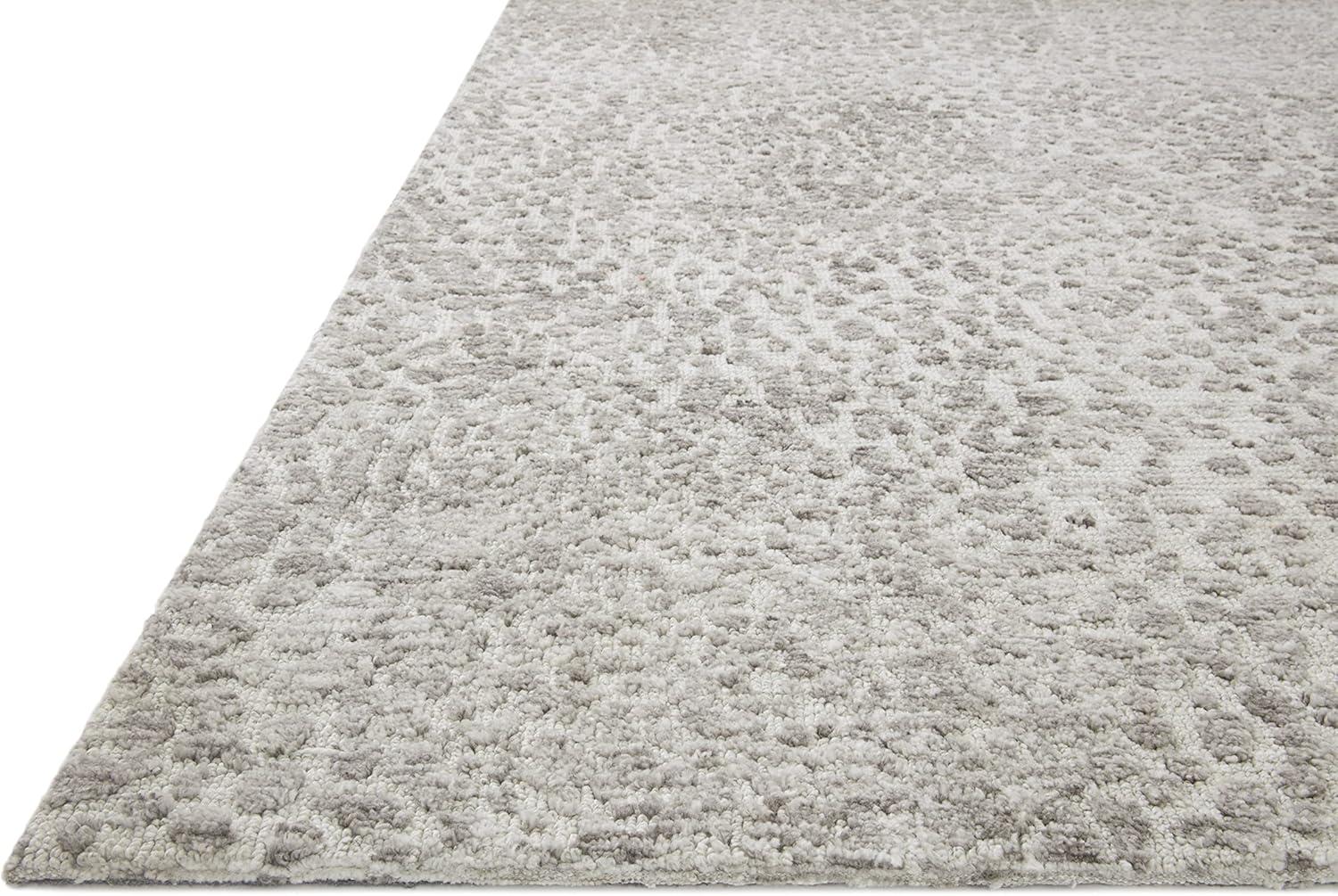 Silver Ivory Geometric Synthetic Rectangular Rug 30" x 90"