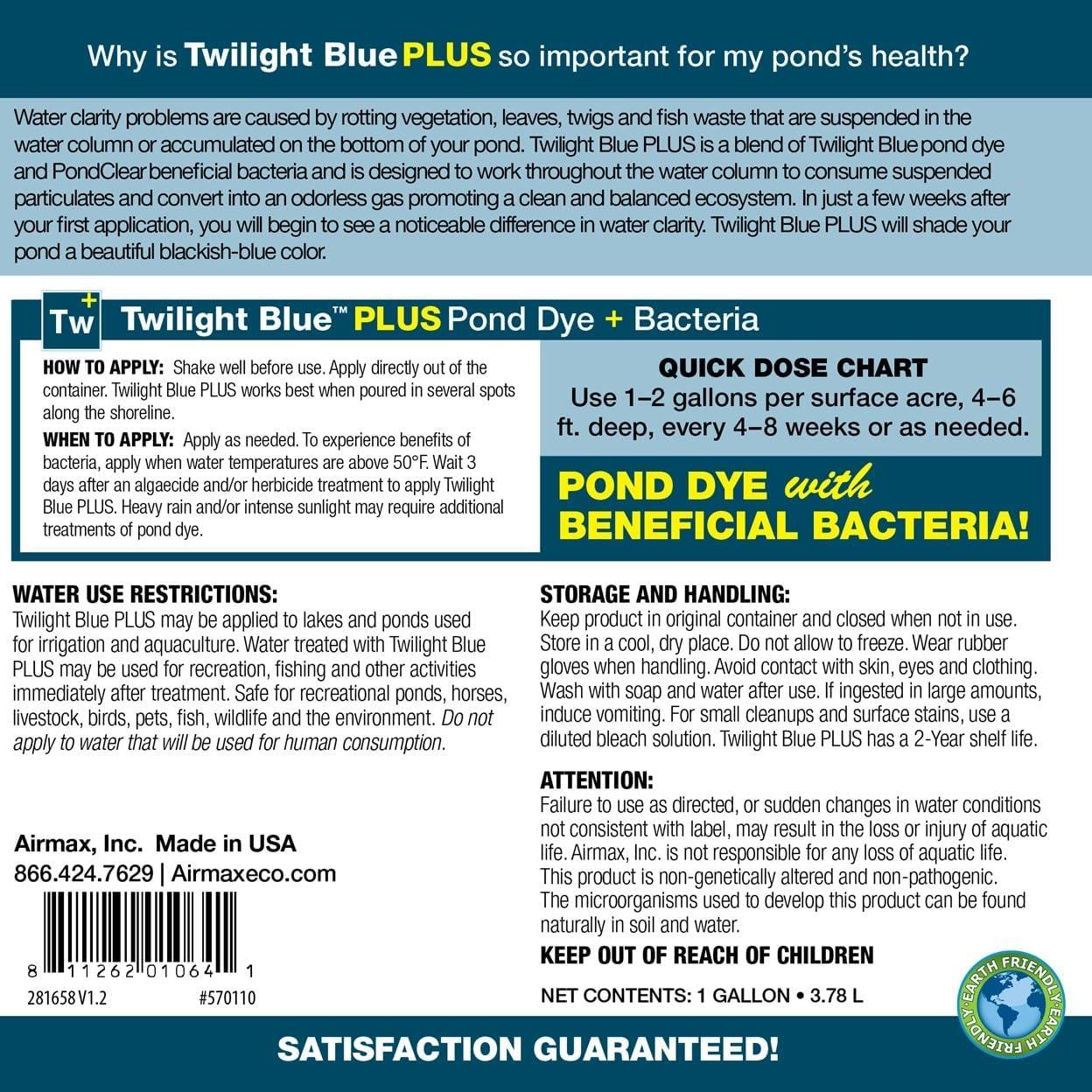 Airmax Twilight Blue Pond Dye Plus,1 Gallon