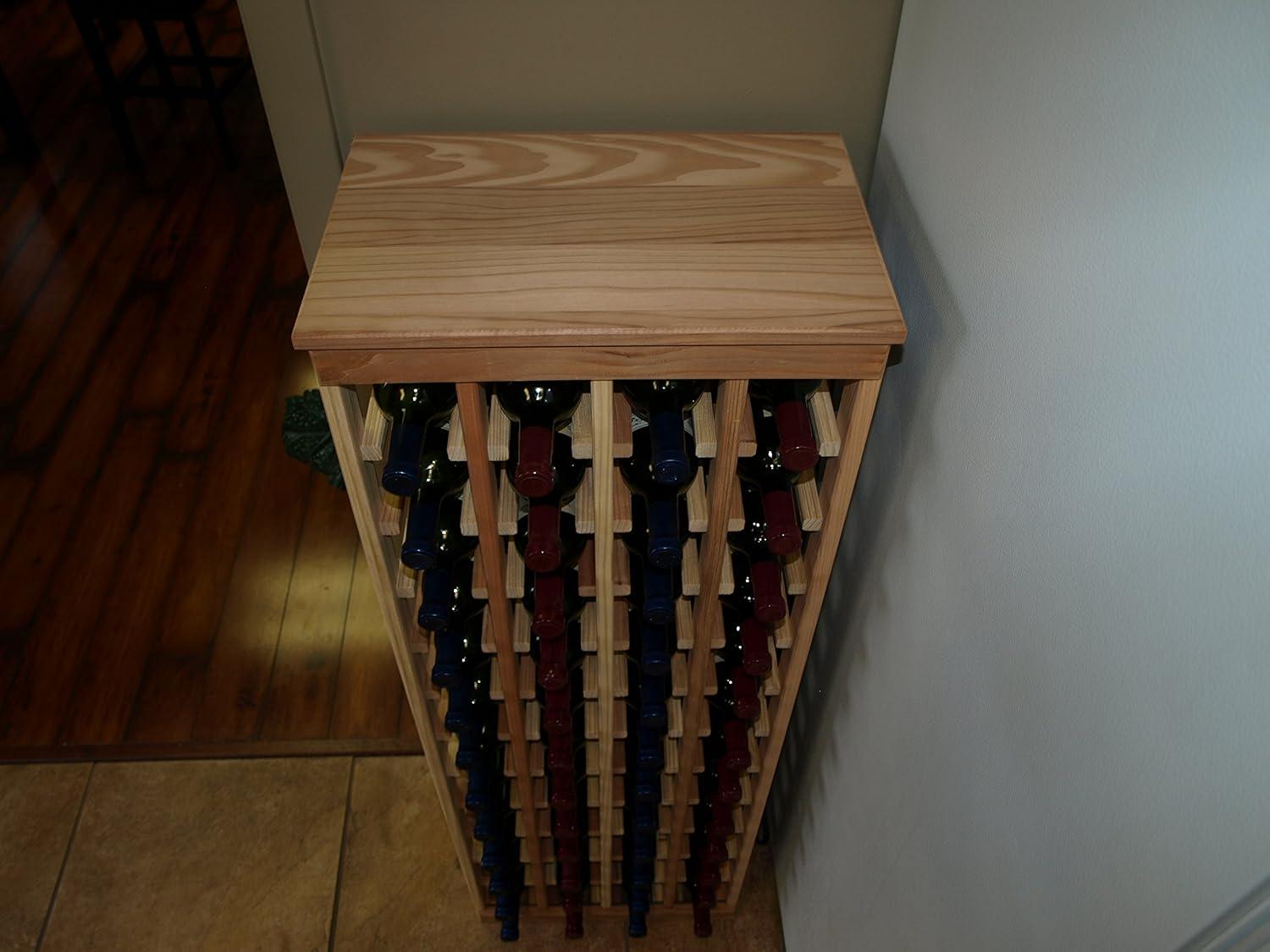 Natural Unstained Redwood 48-Bottle Table Top Wine Rack
