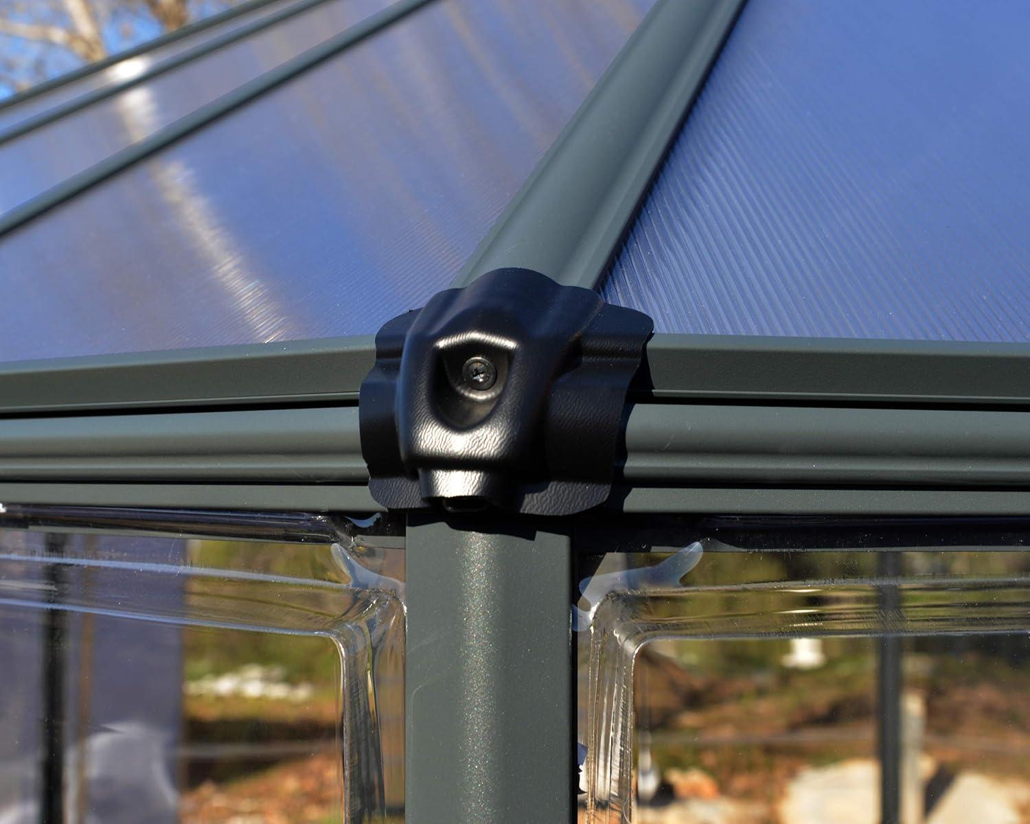 Canopia Palram - Canopia Oasis 12' x 10' Hexagonal Walk-In Hobby Polycarbonate Aluminum Frame Greenhouse Outdoor Living Structure - Gray