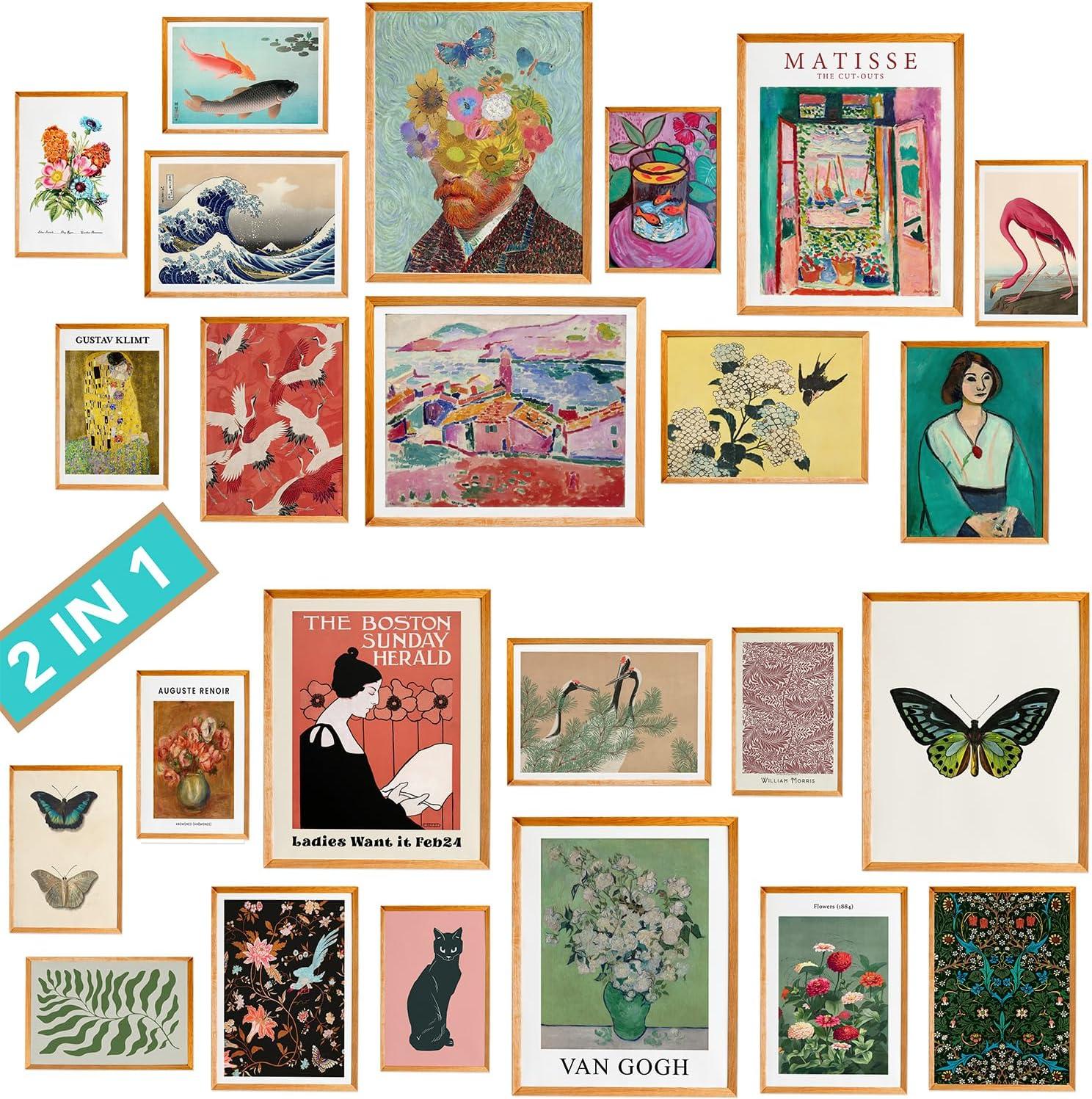 97 Decor Vintage Eclectic Wall Art Prints - Maximalist Funky Pictures, Bright Famous Artist Prints For Wall Decor, Gallery Colorful Art Posters For Bedroom (unframed)