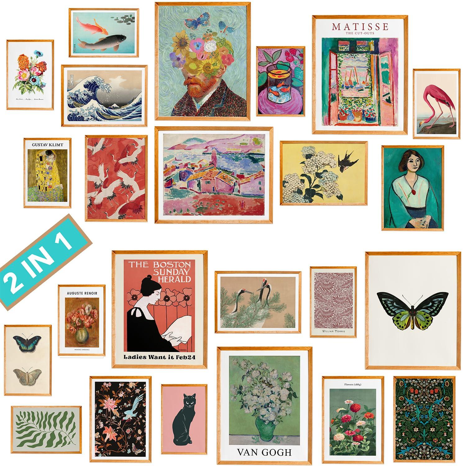 97 Decor Vintage Eclectic Wall Art Prints - Maximalist Funky Pictures, Bright Famous Artist Prints For Wall Decor, Gallery Colorful Art Posters For Bedroom (unframed)