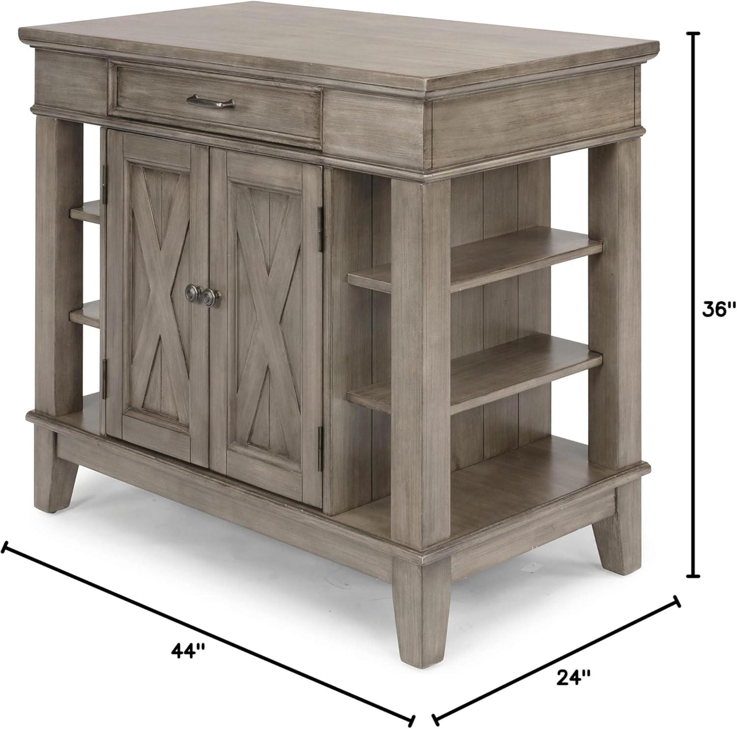 Mountain Lodge 44" W Gray Kitchen Island by Homestyles