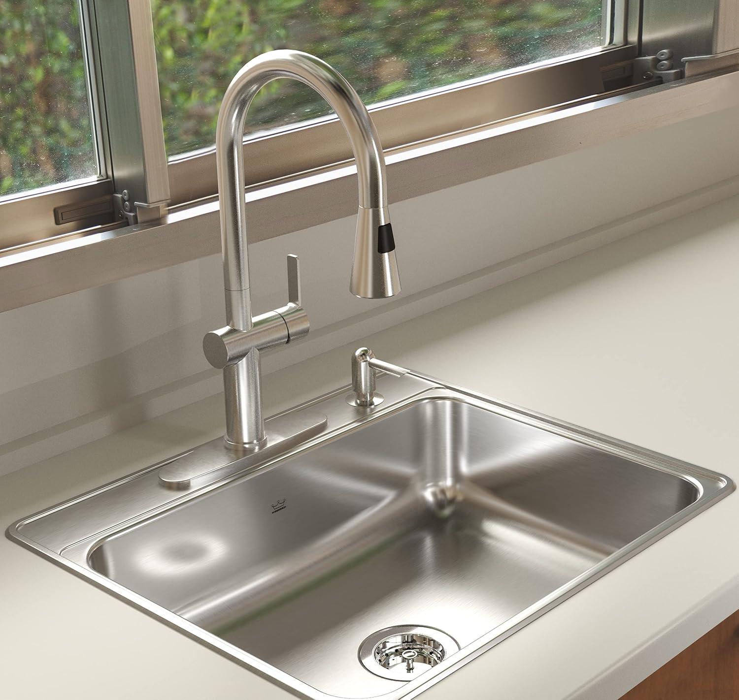 Kindred Stainless Steel Single Bowl Top Mount Kitchen Sink