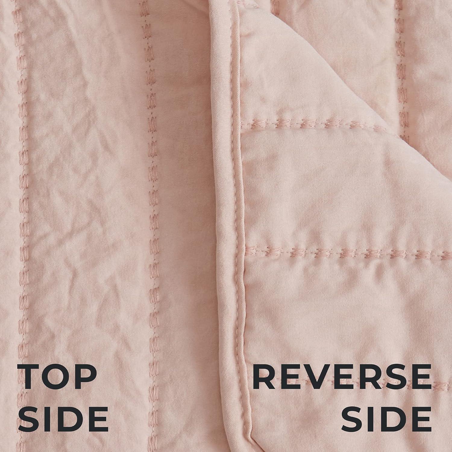 FreshFolds Solid Stitched Microfiber Quilt Set with Shams