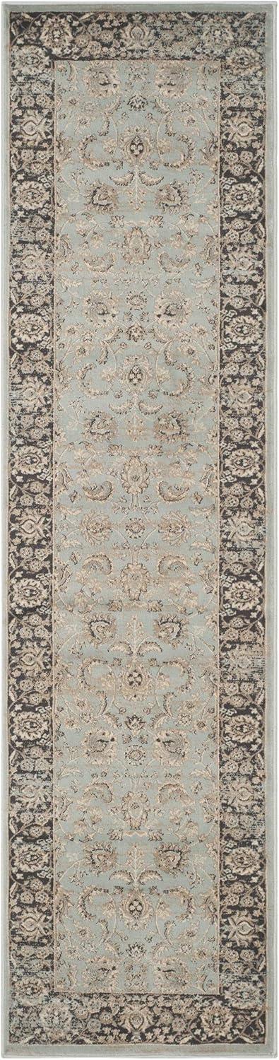 SAFAVIEH Vintage Roseann Traditional Runner Rug, Light Blue/Black, 2'2" x 8'