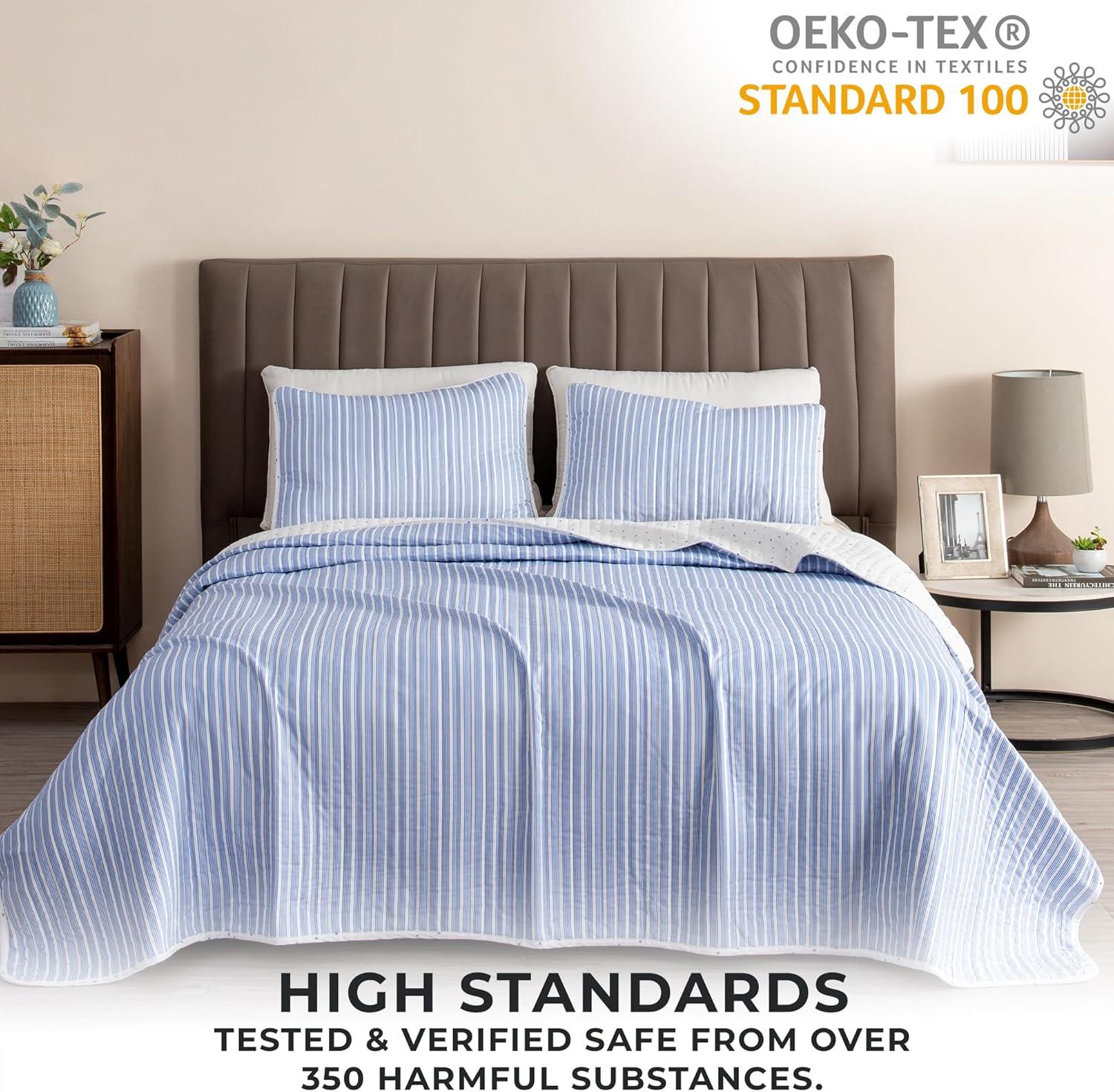 Great Bay Home Everette Ombre Striped 3-Piece Reversible Quilt Set