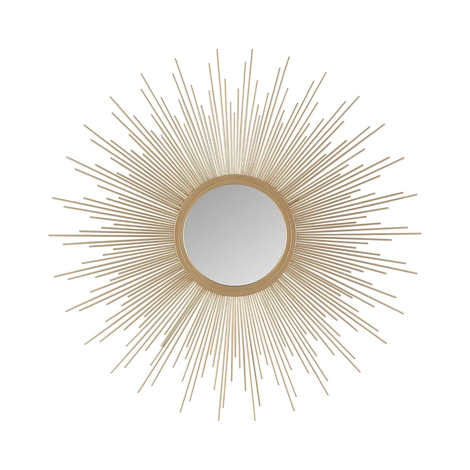Madison Park Fiore Sunburst Wall Decor Mirror 14.5"D in Gold