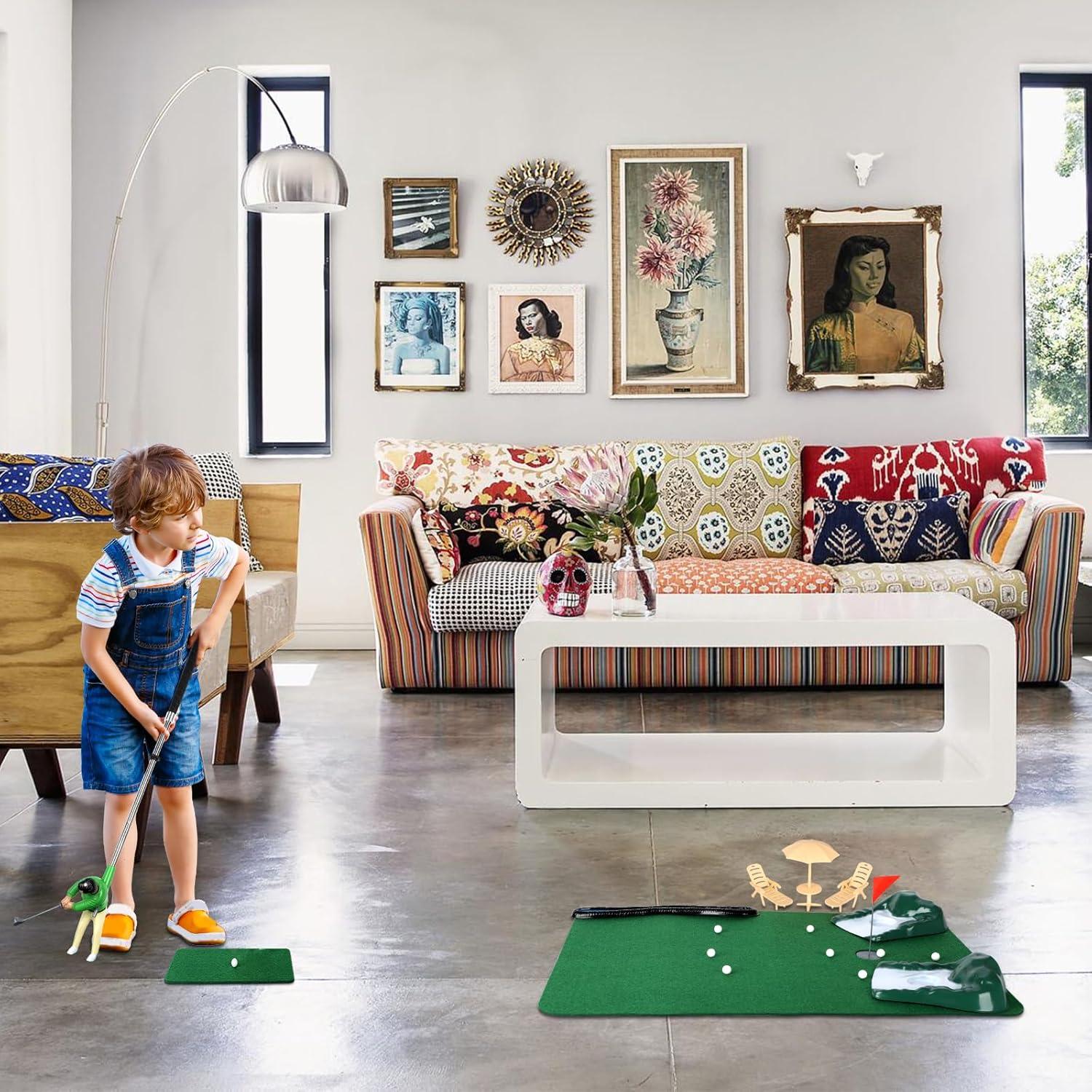 Mini Golf Games - Funny Golfer Gifts for Kids, Unique Mini Golfer On A Stick for Father's Day/Retirement Gift, Funny Games for The Whole Family, Golf Toys for 6-9 Year Old Boys & Girls