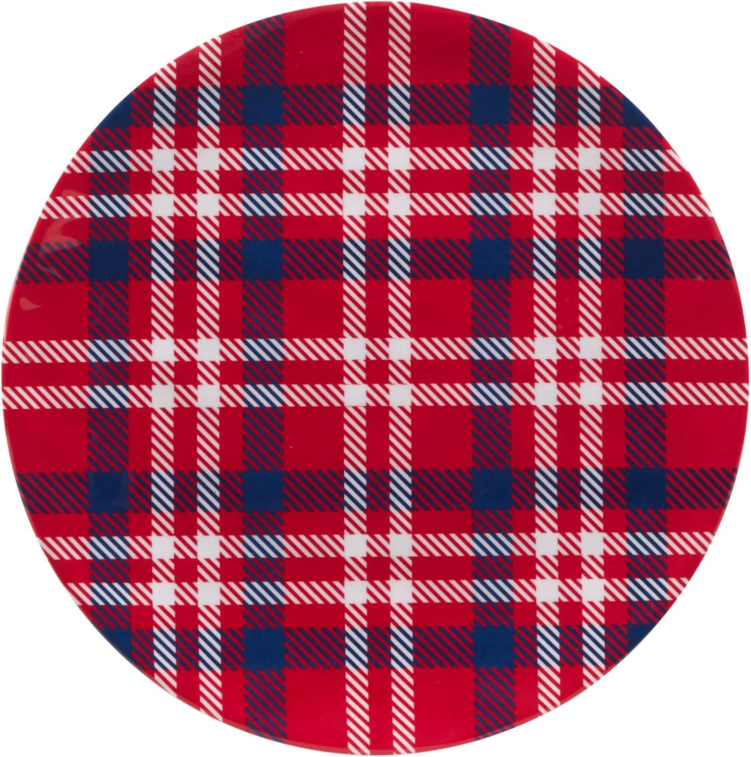 Patriotic Plaid Set/6 Dinner Plate 11"