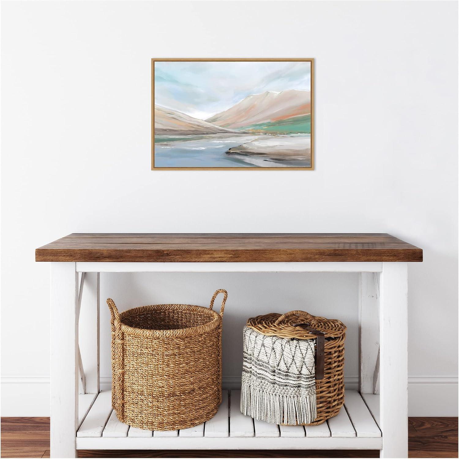 Pastel Landscape Canvas Print with Maple Frame, 23" x 16"