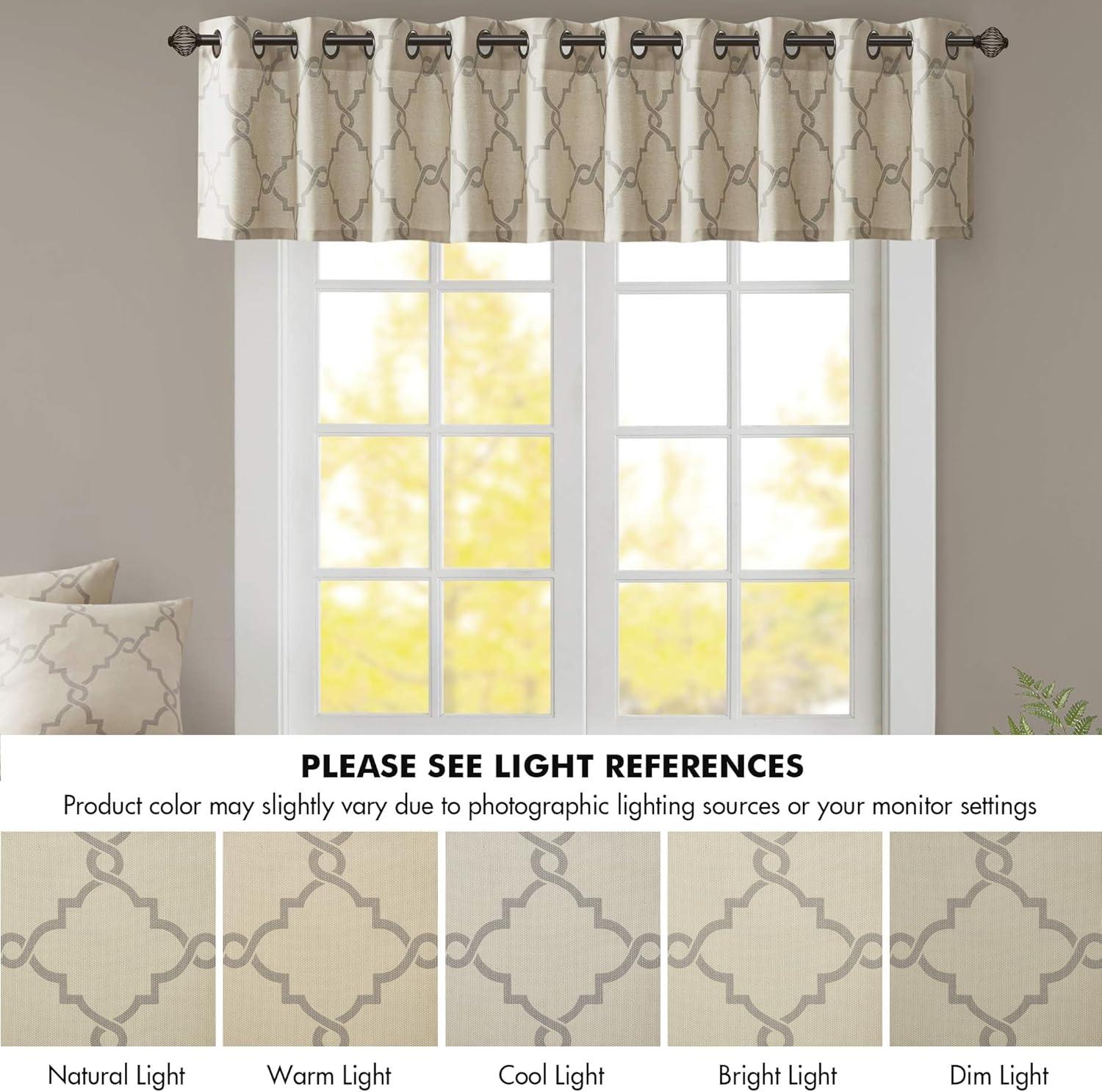 Madison Park Saratoga Fretwork Print Grommet Top Single Window Valance