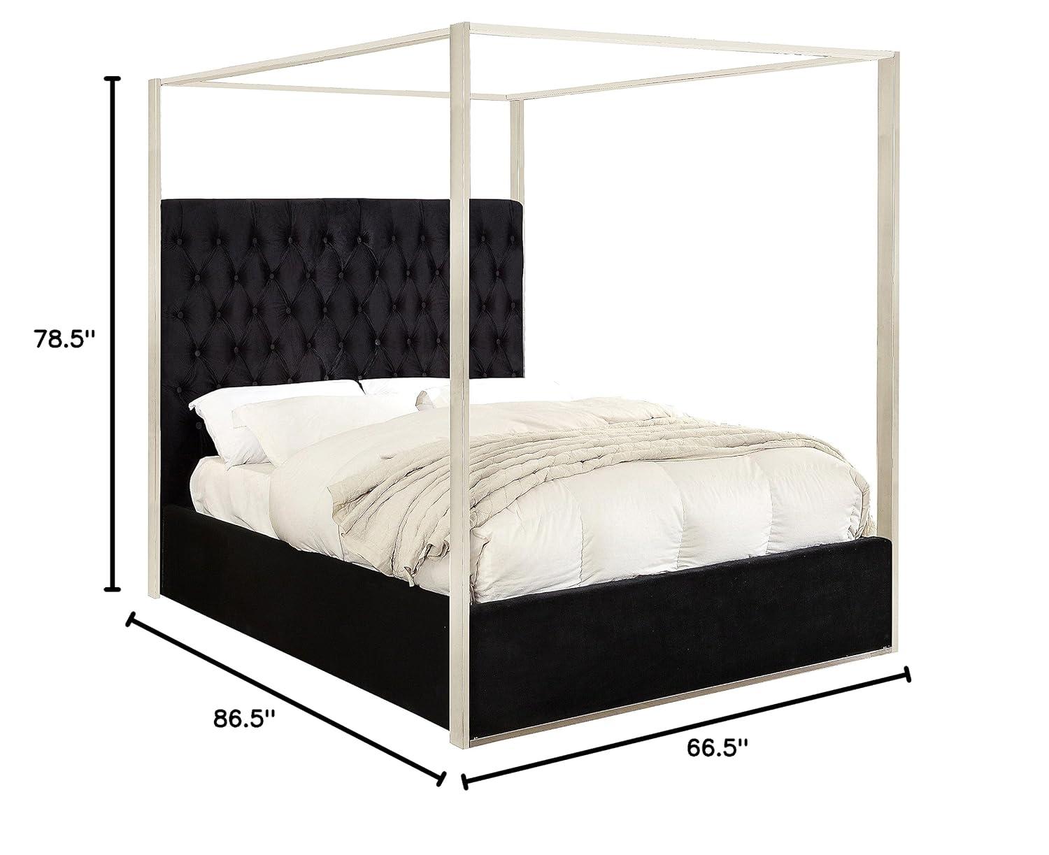 Meridian Furniture Porter Tufted Velvet Queen Bed in Black
