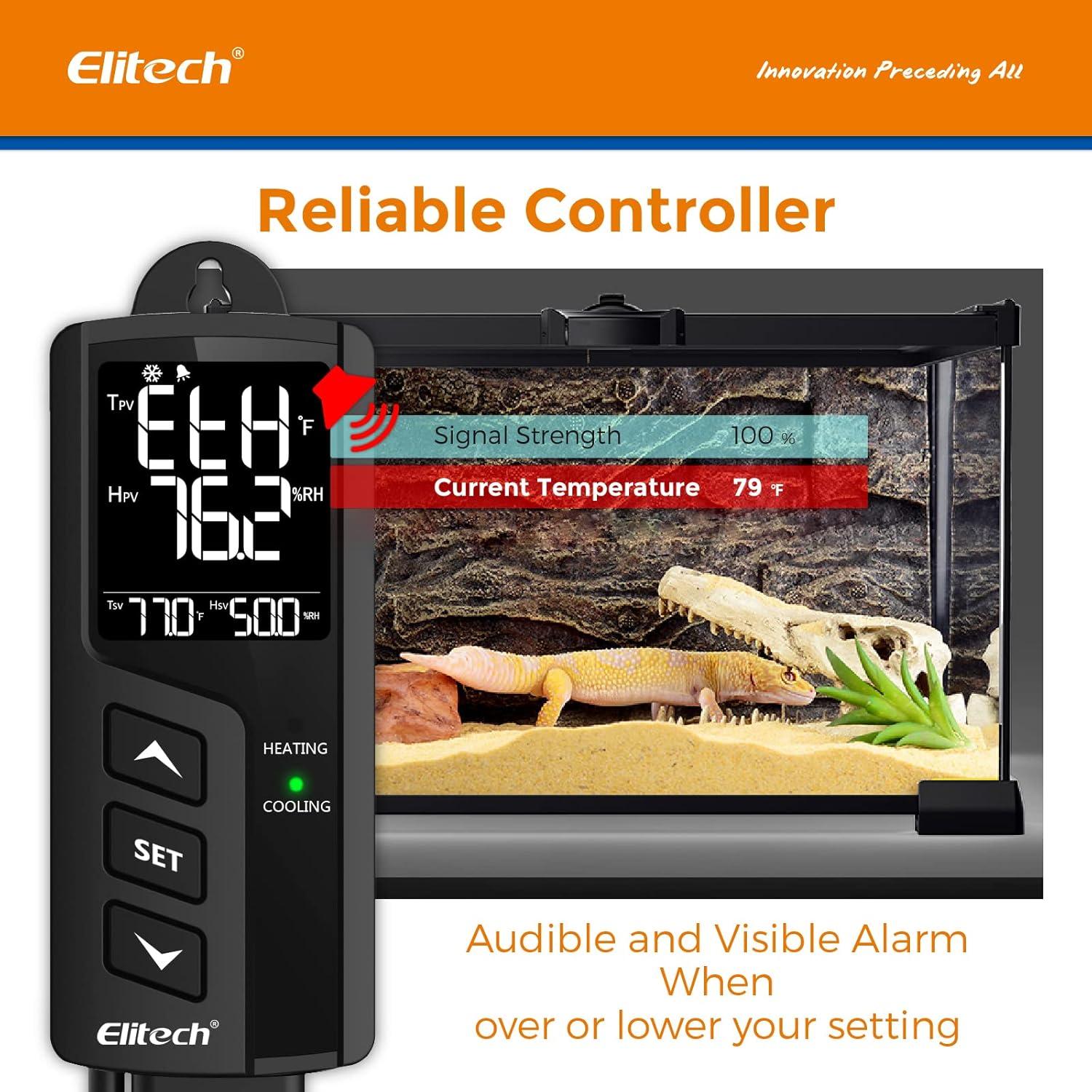 Elitech Temperature Controller Thermostat Heating Cooling Outlets 1100W 110V 10A Reef Tank Grow Room