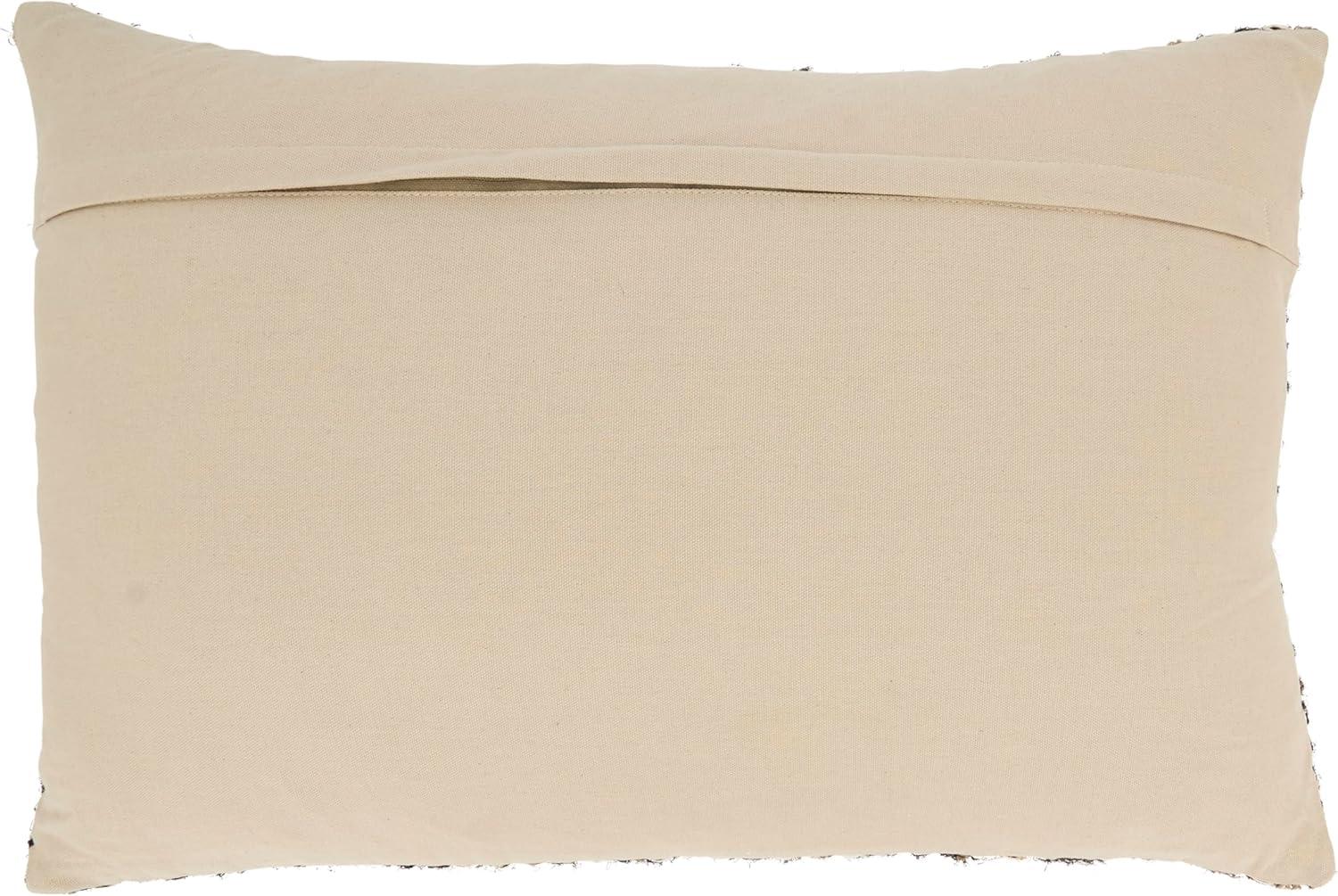 Saro Lifestyle Sleek Striped Poly Filled Throw Pillow, Beige, 16"x24"