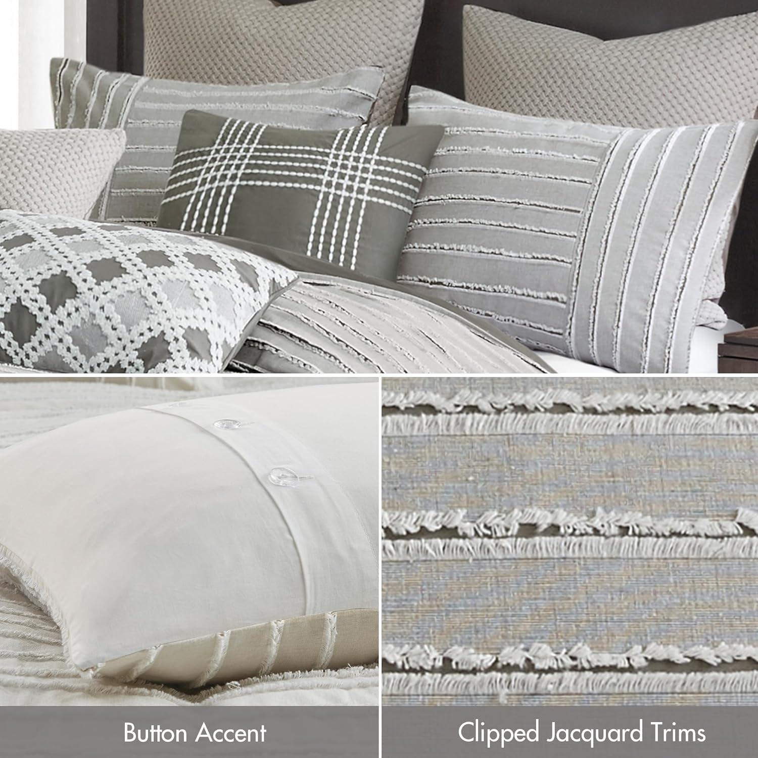Madison Park Signature Madison Park Signature Essence Oversized Cotton Clipped Jacquard Comforter Set