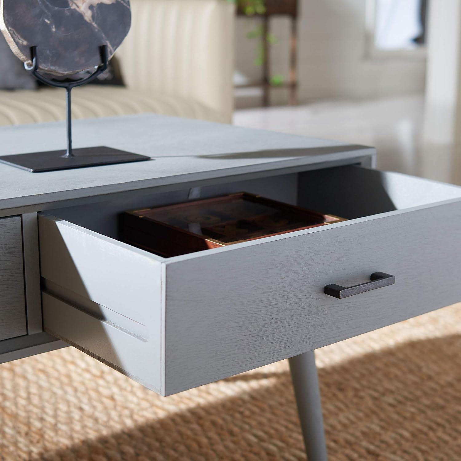 Mozart Mid-Century Coffee Table - Distressed Grey - Safavieh